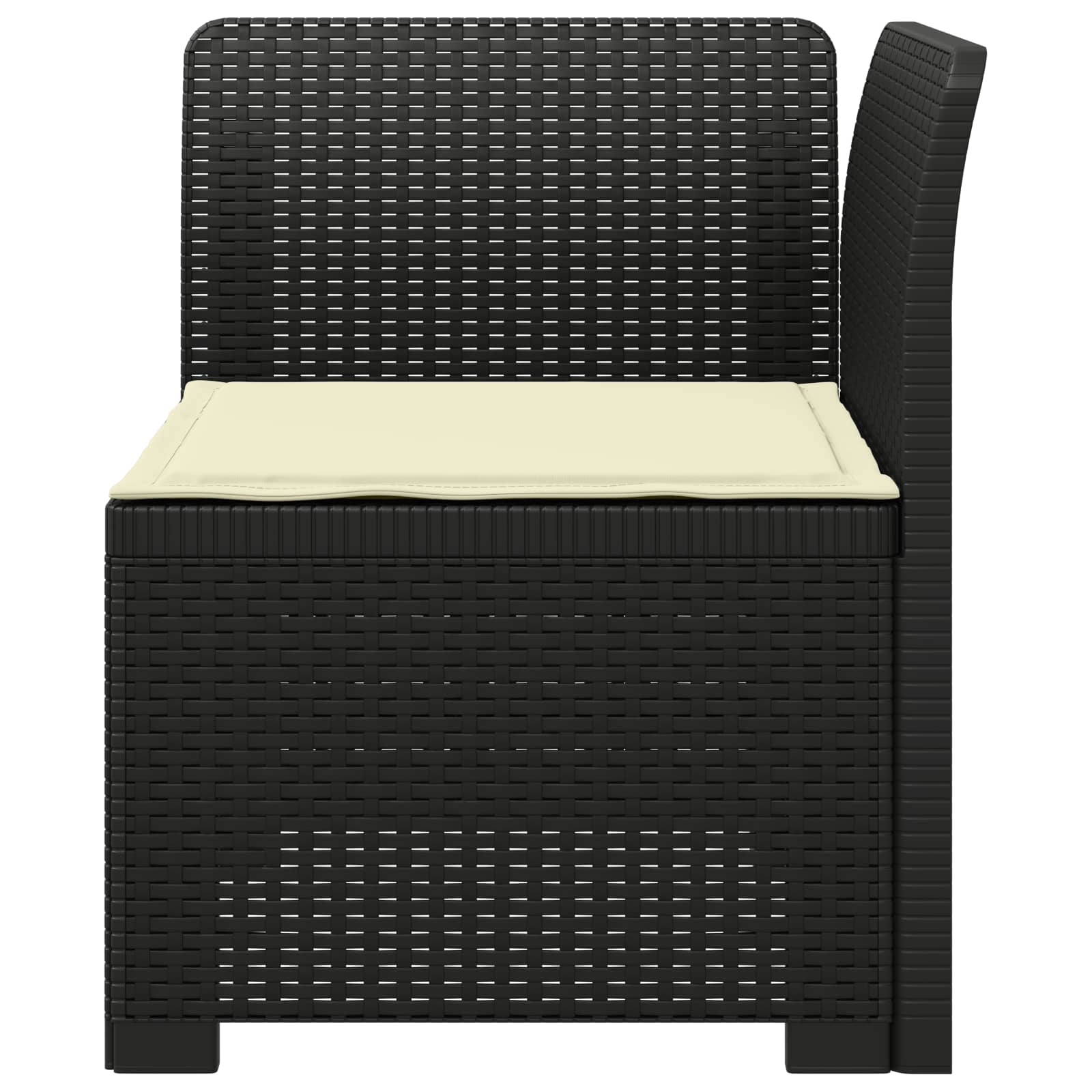 Eénpersoons Tuinbank met Kussen Rattan Look PP Antraciet is nu te koop bij PeponiXL, paradijselijk wonen!
