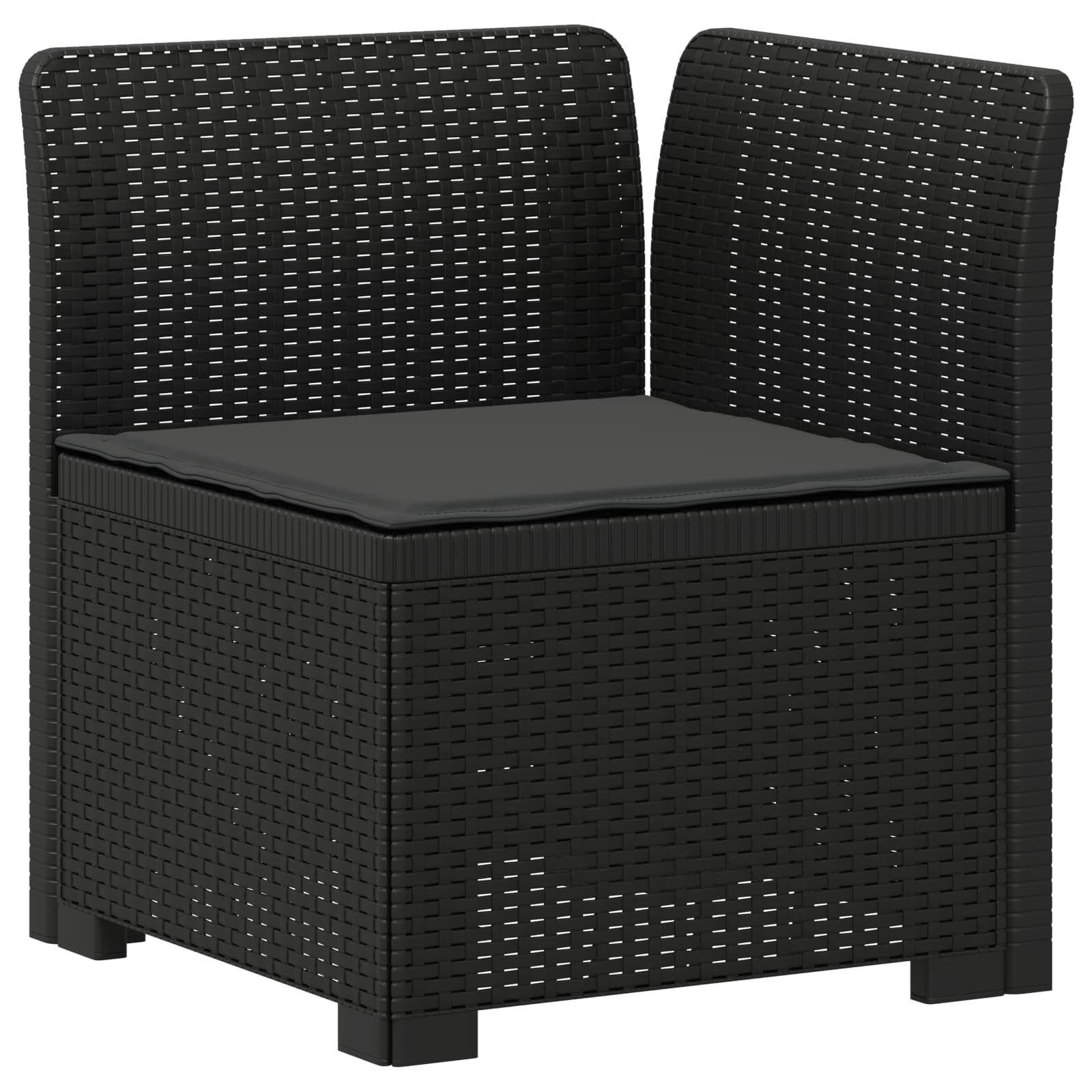 Eénpersoons Tuinbank met Kussen Rattan Look PP Antraciet is nu te koop bij PeponiXL, paradijselijk wonen!