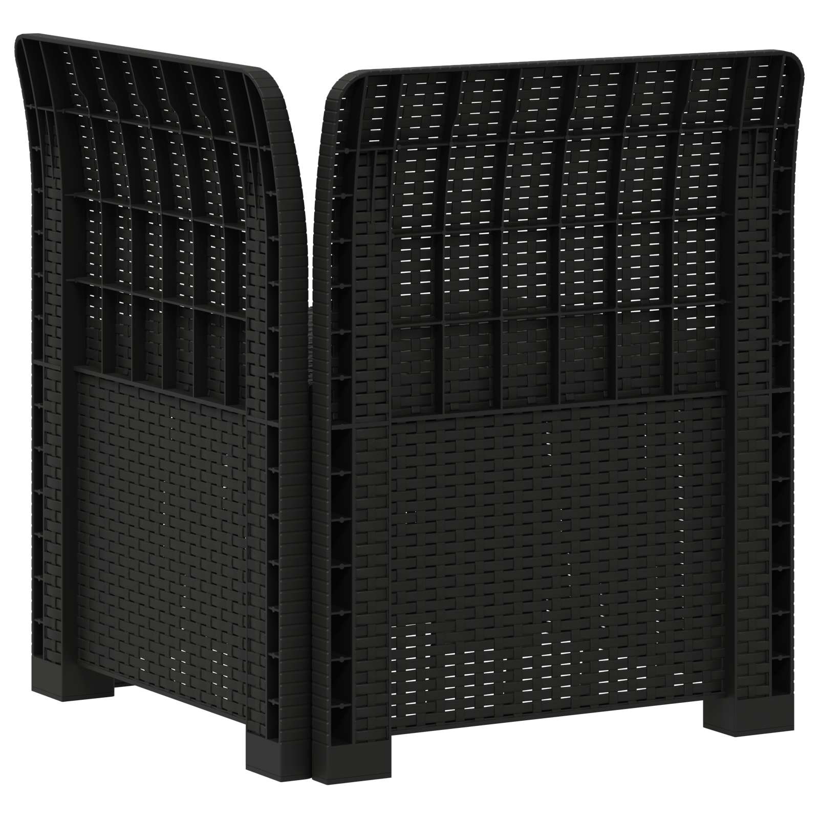Eénpersoons Tuinbank met Kussen Rattan Look PP Antraciet is nu te koop bij PeponiXL, paradijselijk wonen!