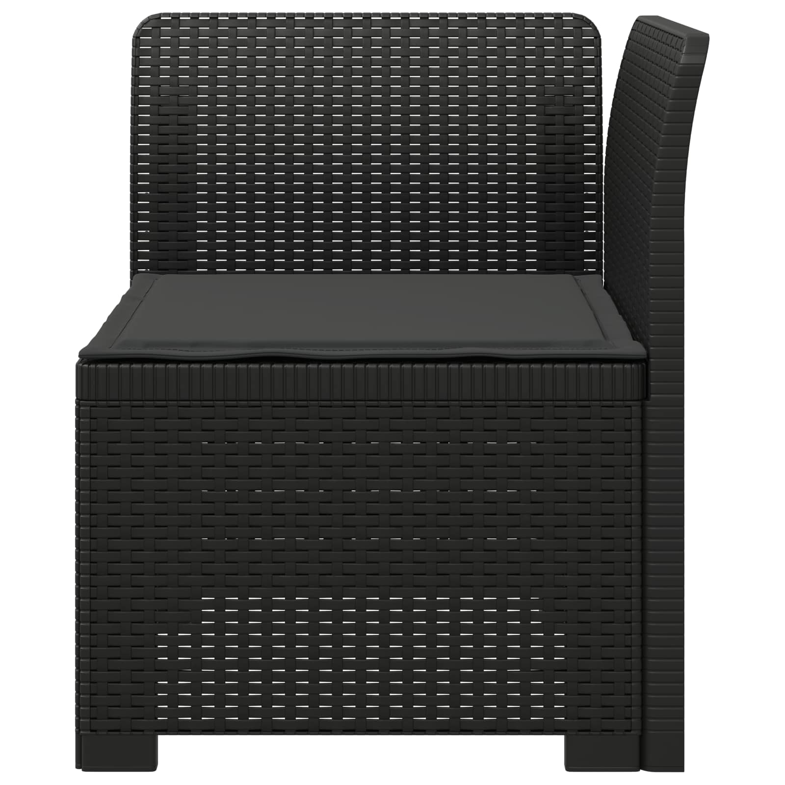 Eénpersoons Tuinbank met Kussen Rattan Look PP Antraciet is nu te koop bij PeponiXL, paradijselijk wonen!