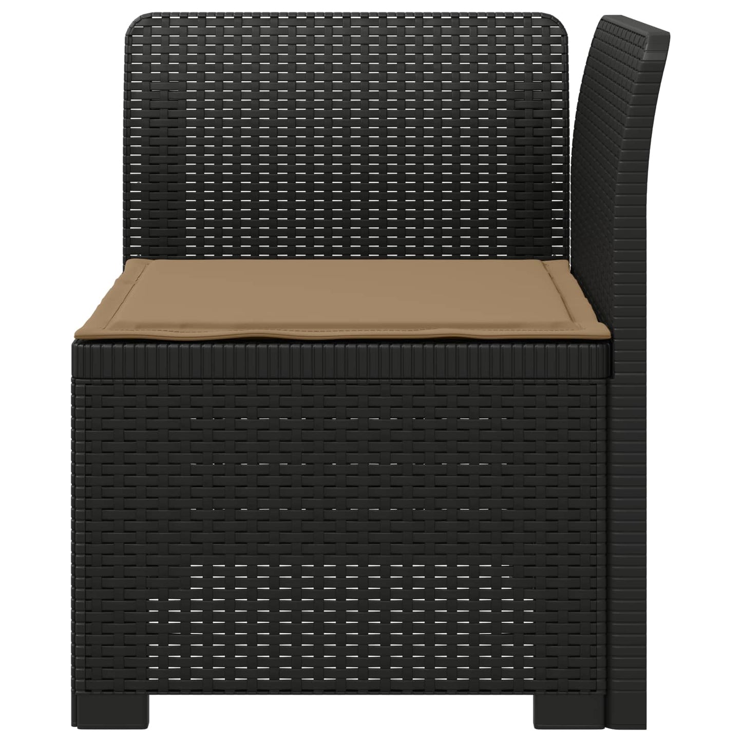 Eénpersoons Tuinbank met Kussen Rattan Look PP Antraciet is nu te koop bij PeponiXL, paradijselijk wonen!