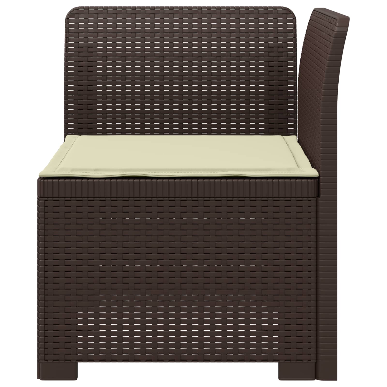 Eénpersoons Tuinbank met Kussen Rattan Look PP Bruin is nu te koop bij PeponiXL, paradijselijk wonen!