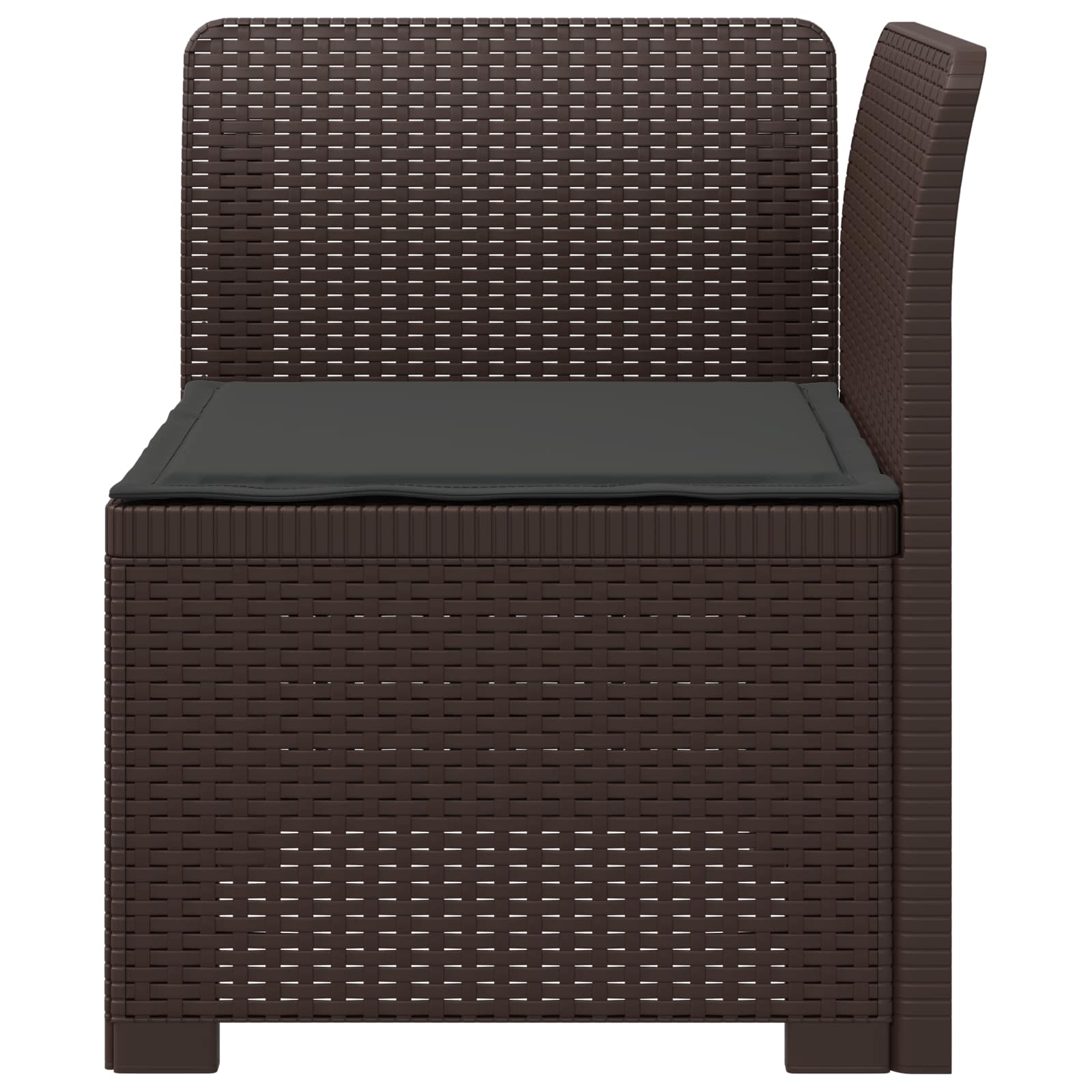 Eénpersoons Tuinbank met Kussen Rattan Look PP Bruin is nu te koop bij PeponiXL, paradijselijk wonen!