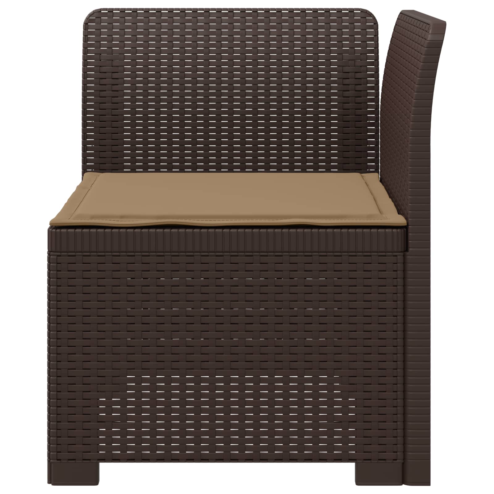 Eénpersoons Tuinbank met Kussen Rattan Look PP Bruin is nu te koop bij PeponiXL, paradijselijk wonen!