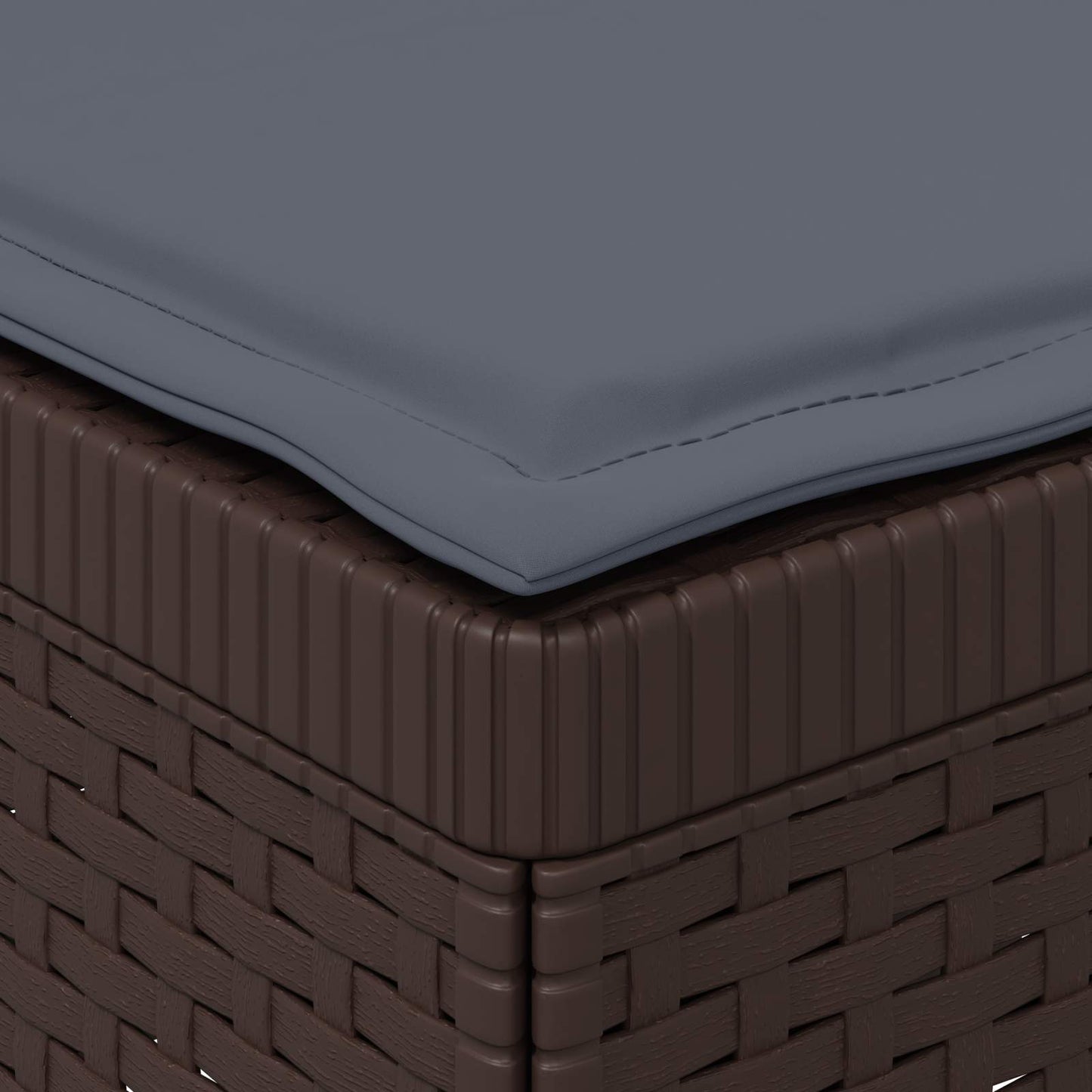 Eénpersoons Tuinbank met Kussen Rattan Look PP Bruin is nu te koop bij PeponiXL, paradijselijk wonen!