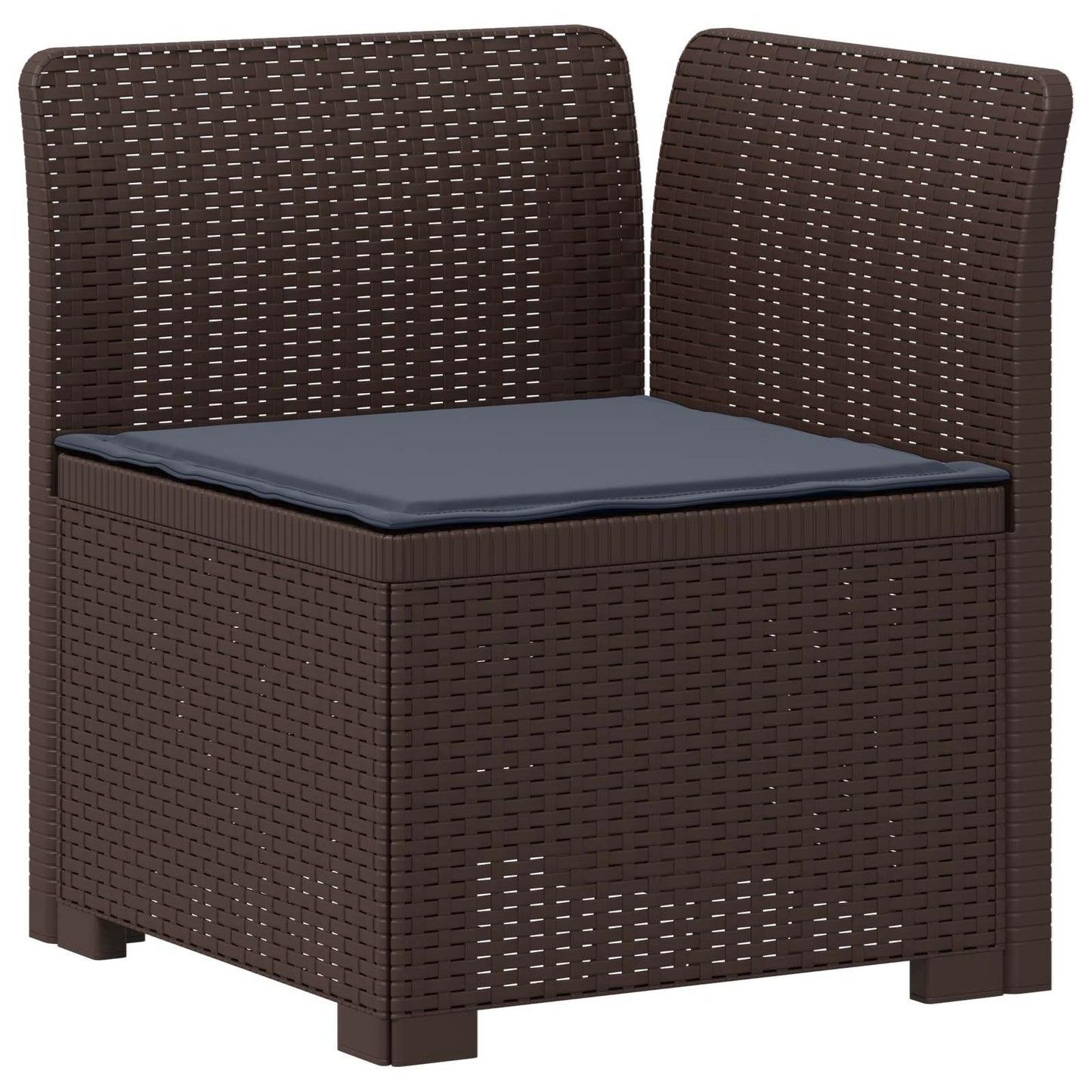Eénpersoons Tuinbank met Kussen Rattan Look PP Bruin is nu te koop bij PeponiXL, paradijselijk wonen!