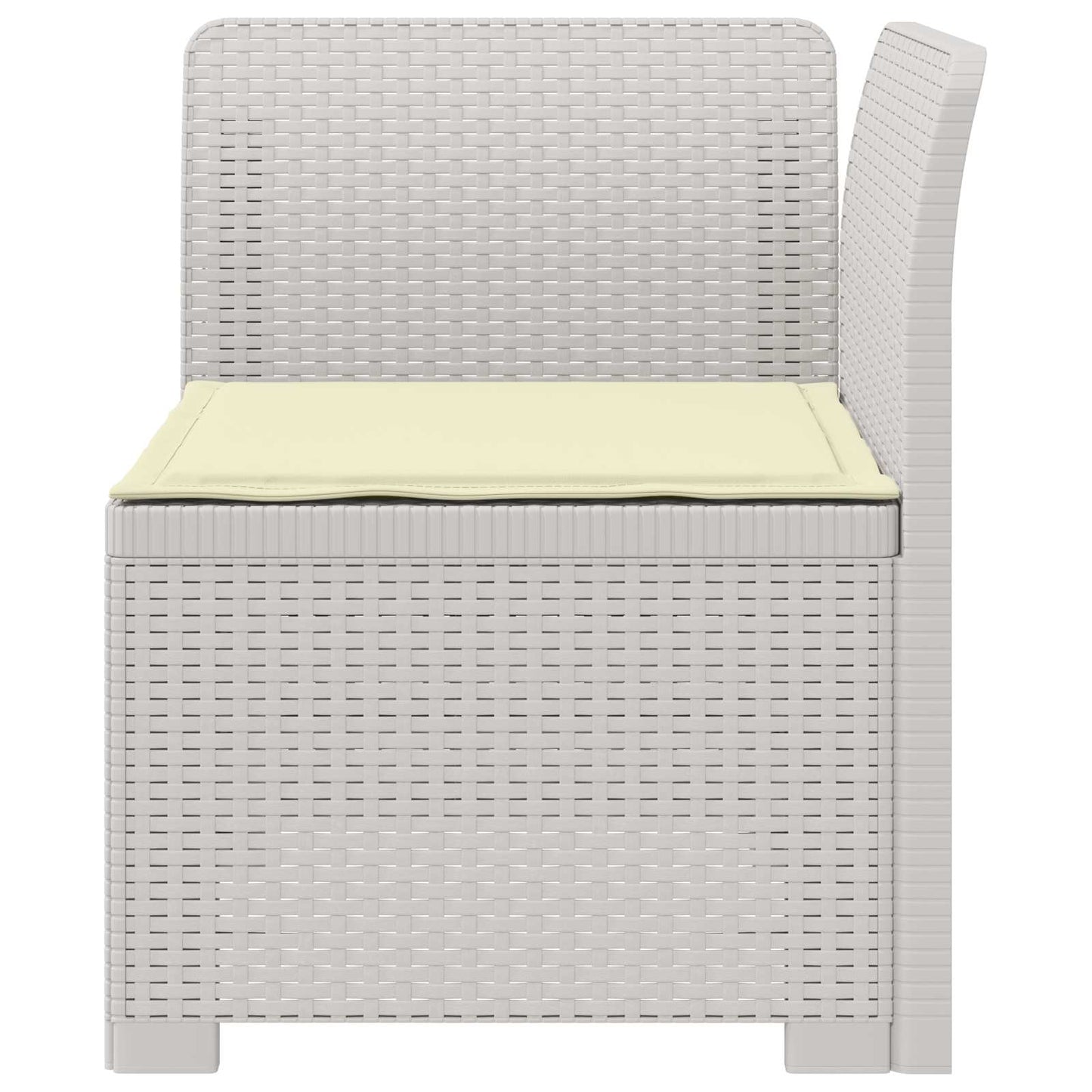 Eénpersoons Tuinbank met Kussen Rattan Look PP Wit is nu te koop bij PeponiXL, paradijselijk wonen!