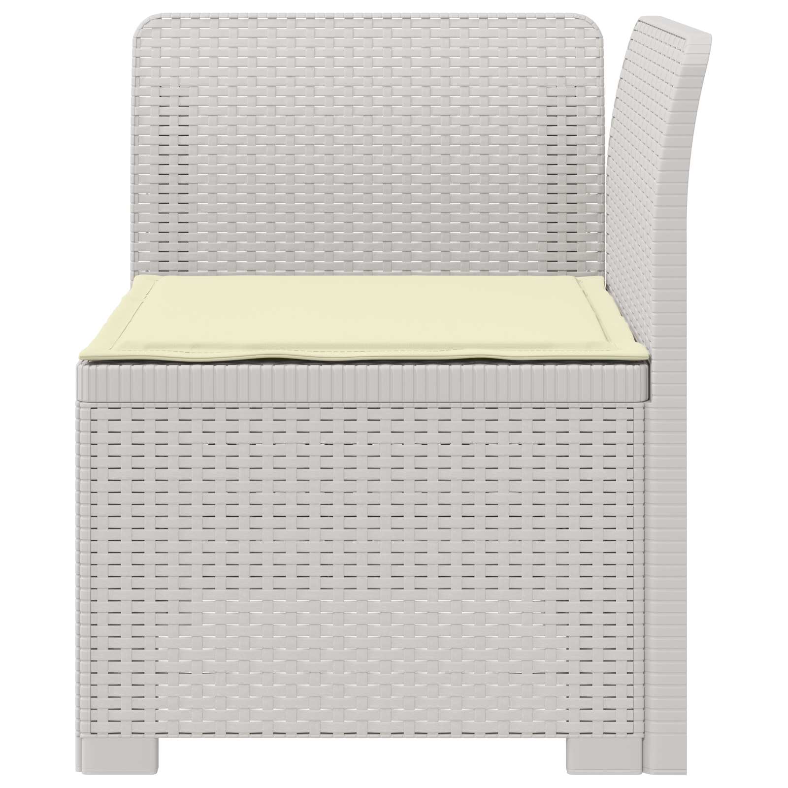 Eénpersoons Tuinbank met Kussen Rattan Look PP Wit is nu te koop bij PeponiXL, paradijselijk wonen!