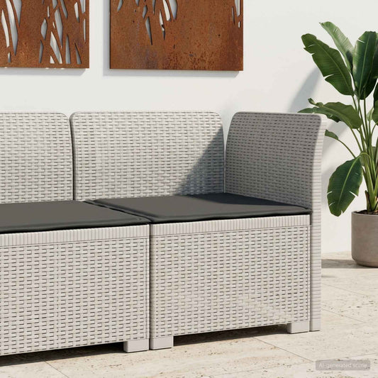 Eénpersoons Tuinbank met Kussen Rattan Look PP Wit is nu te koop bij PeponiXL, paradijselijk wonen!