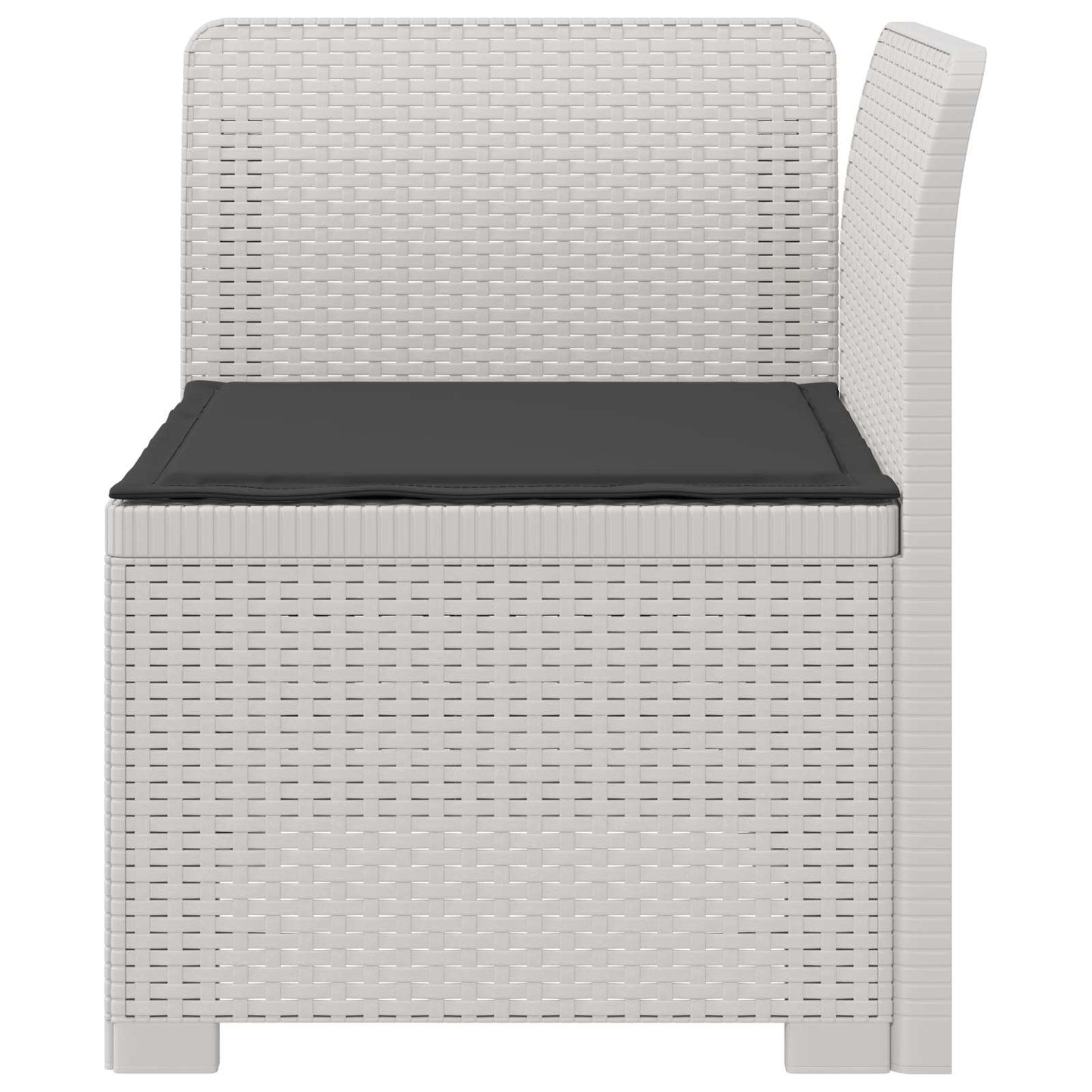 Eénpersoons Tuinbank met Kussen Rattan Look PP Wit is nu te koop bij PeponiXL, paradijselijk wonen!