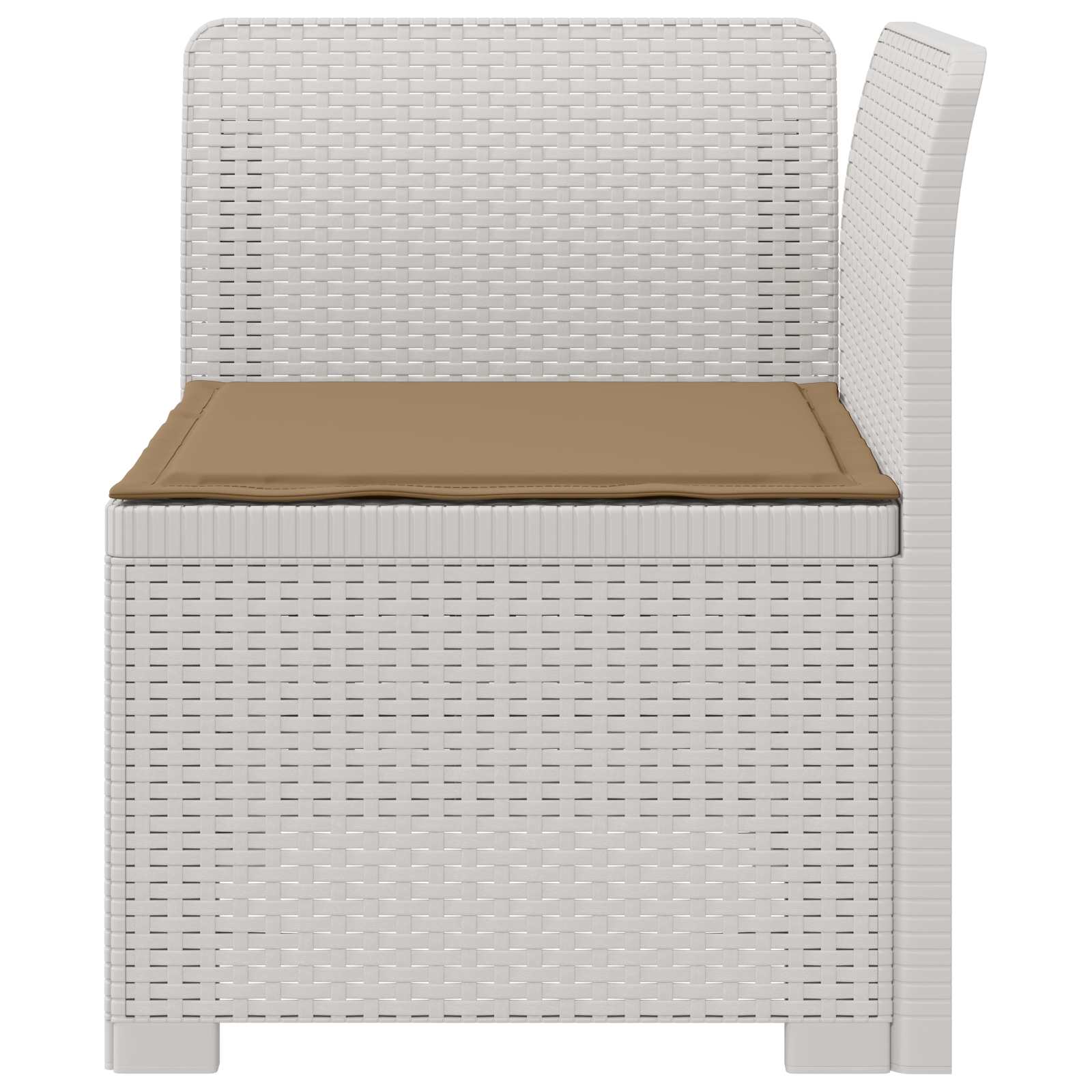 Eénpersoons Tuinbank met Kussen Rattan Look PP Wit is nu te koop bij PeponiXL, paradijselijk wonen!