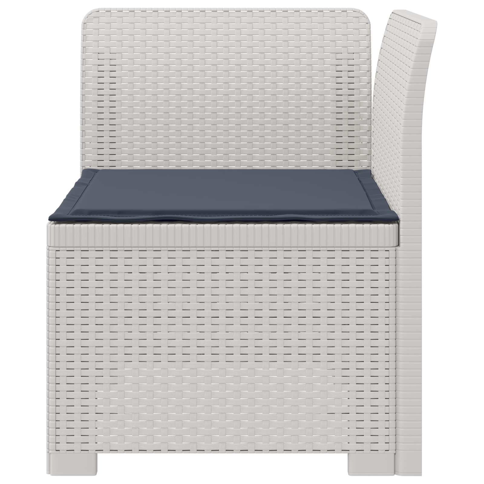 Eénpersoons Tuinbank met Kussen Rattan Look PP Wit is nu te koop bij PeponiXL, paradijselijk wonen!