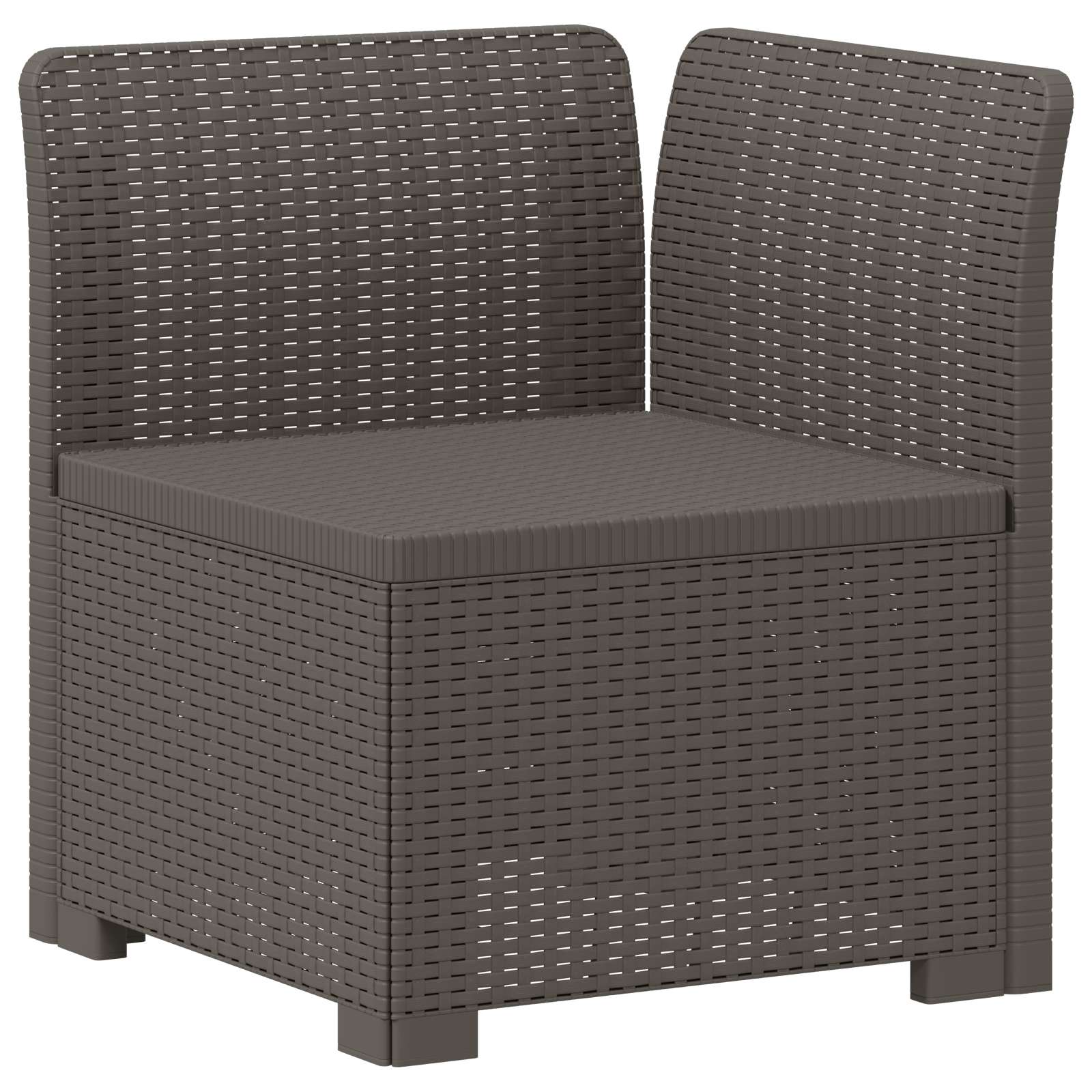 Eénpersoons Tuinbank met Kussen Rattan Look PP Lichtgrijs is nu te koop bij PeponiXL, paradijselijk wonen!