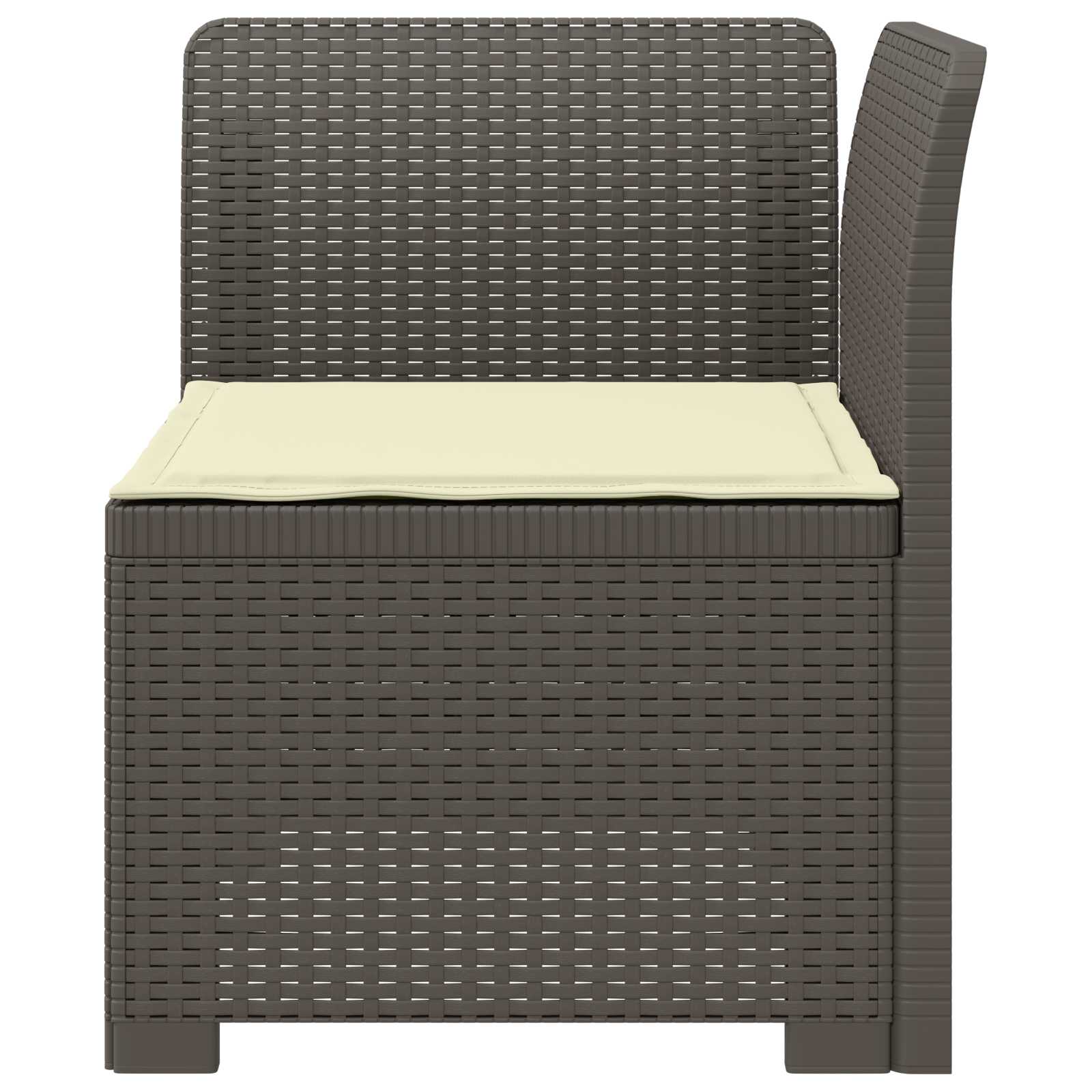 Eénpersoons Tuinbank met Kussen Rattan Look PP Lichtgrijs is nu te koop bij PeponiXL, paradijselijk wonen!