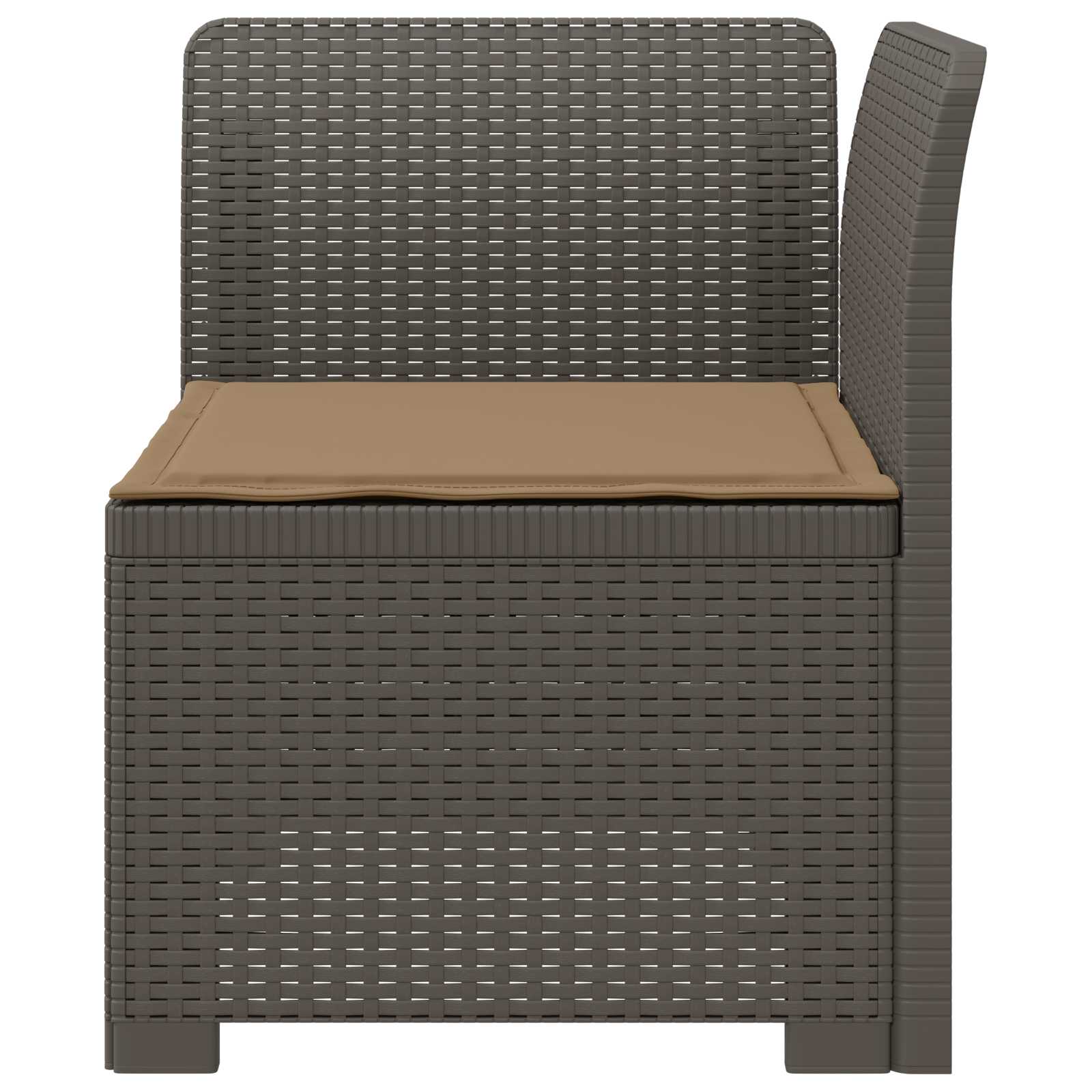 Eénpersoons Tuinbank met Kussen Rattan Look PP Lichtgrijs is nu te koop bij PeponiXL, paradijselijk wonen!