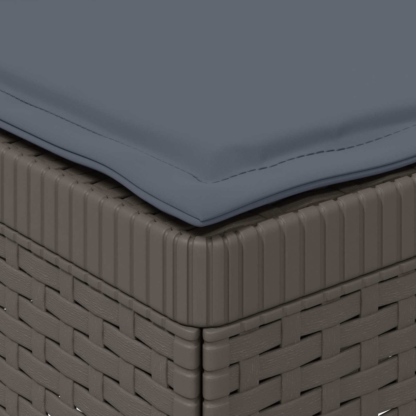 Eénpersoons Tuinbank met Kussen Rattan Look PP Lichtgrijs is nu te koop bij PeponiXL, paradijselijk wonen!