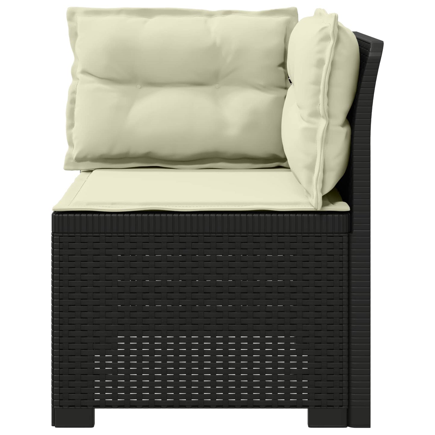Eénpersoons Tuinbank met Kussens Rattan Look PP Antraciet is nu te koop bij PeponiXL, paradijselijk wonen!