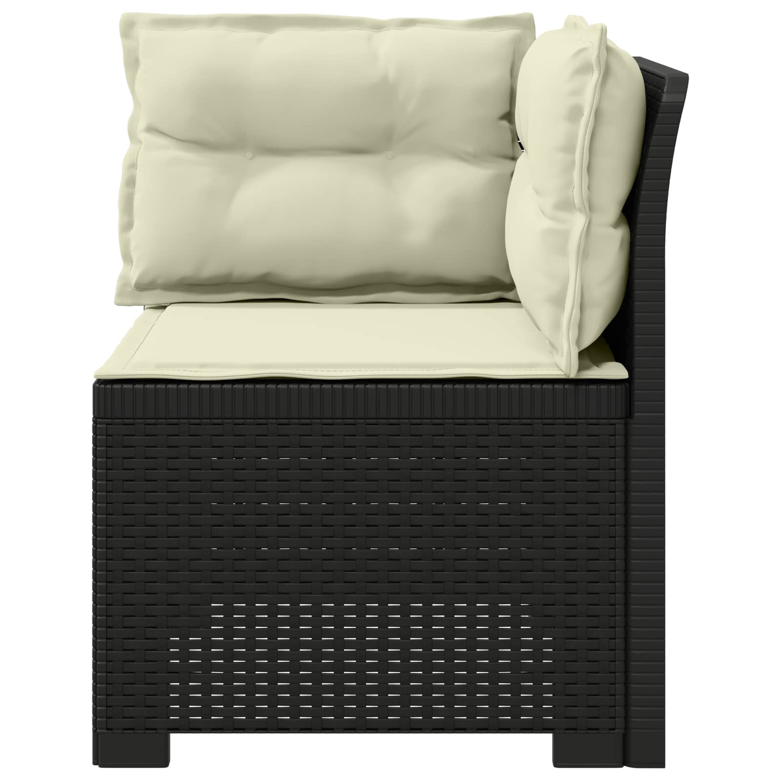 Eénpersoons Tuinbank met Kussens Rattan Look PP Antraciet is nu te koop bij PeponiXL, paradijselijk wonen!