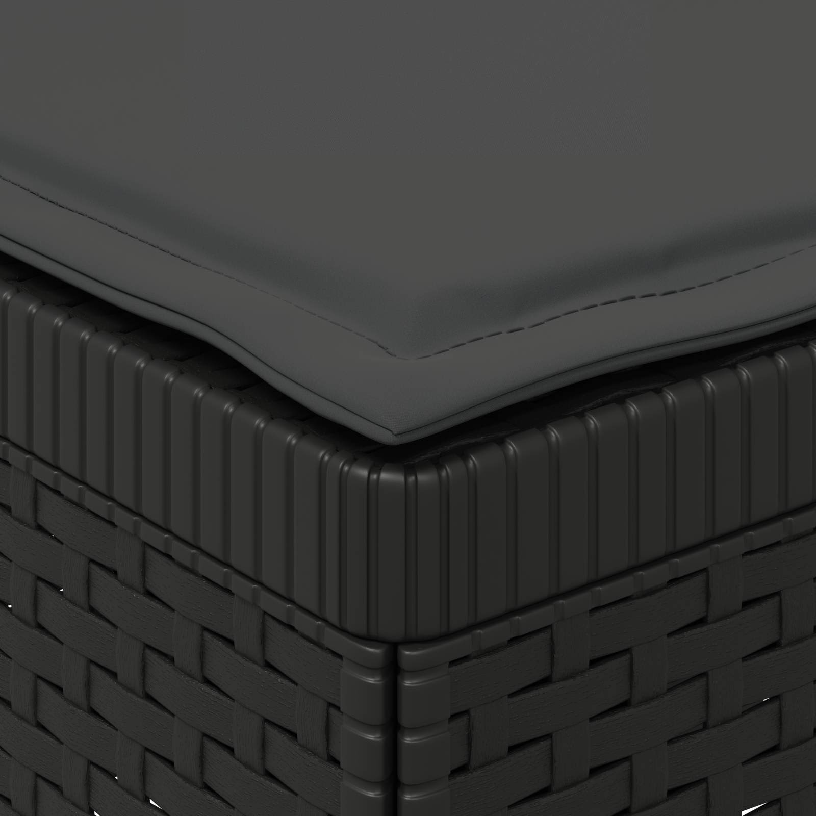 Eénpersoons Tuinbank met Kussens Rattan Look PP Antraciet is nu te koop bij PeponiXL, paradijselijk wonen!