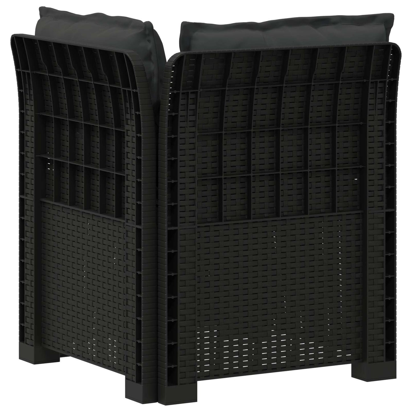 Eénpersoons Tuinbank met Kussens Rattan Look PP Antraciet is nu te koop bij PeponiXL, paradijselijk wonen!