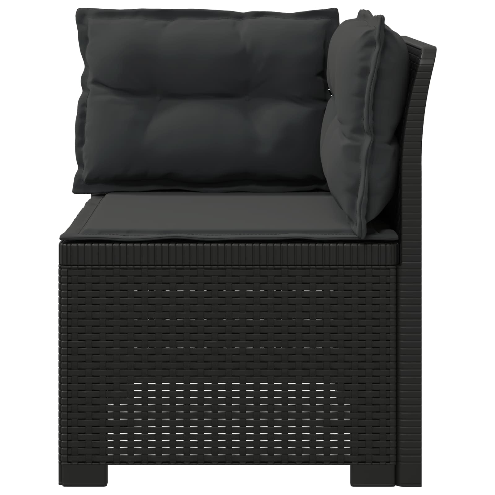 Eénpersoons Tuinbank met Kussens Rattan Look PP Antraciet is nu te koop bij PeponiXL, paradijselijk wonen!
