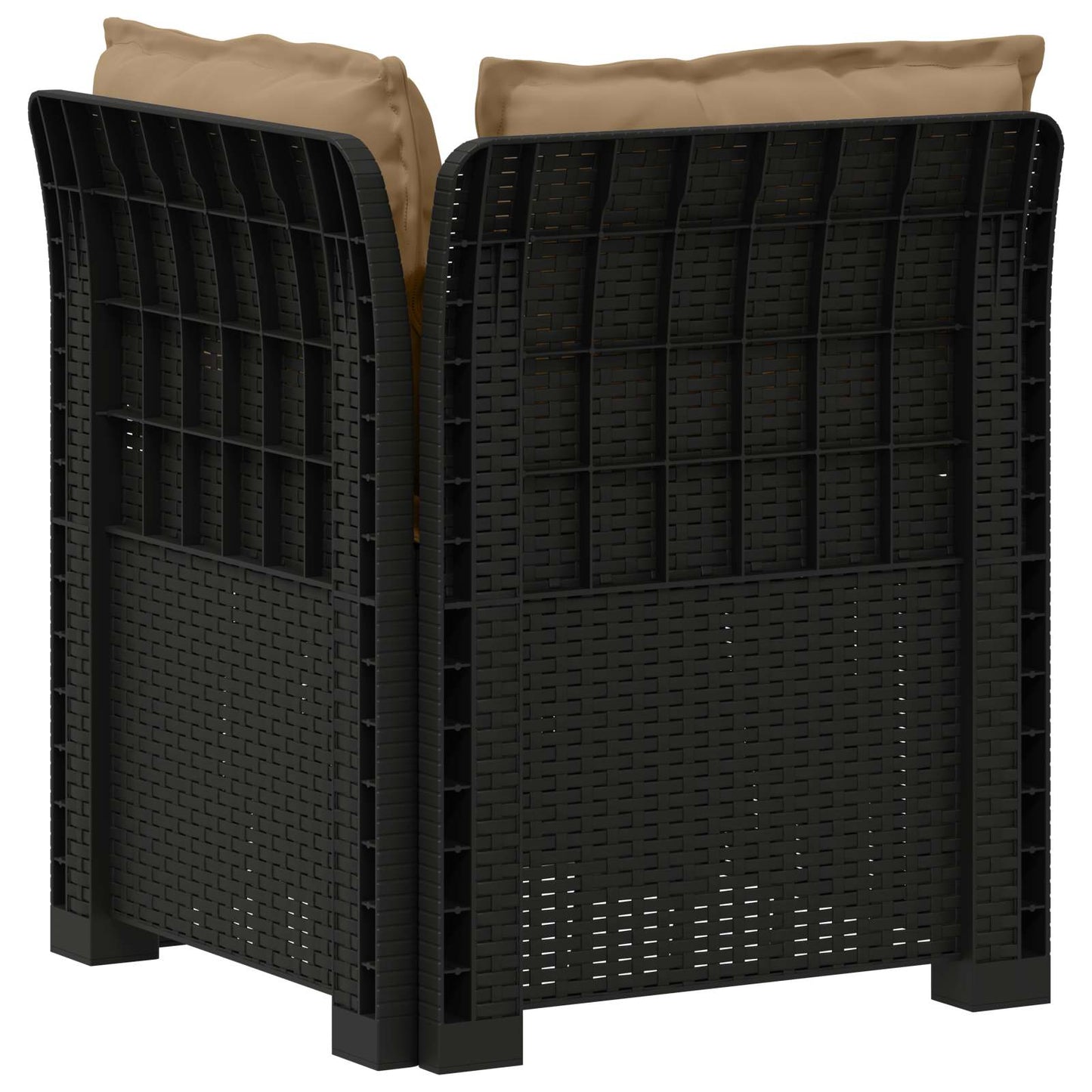 Eénpersoons Tuinbank met Kussens Rattan Look PP Antraciet is nu te koop bij PeponiXL, paradijselijk wonen!