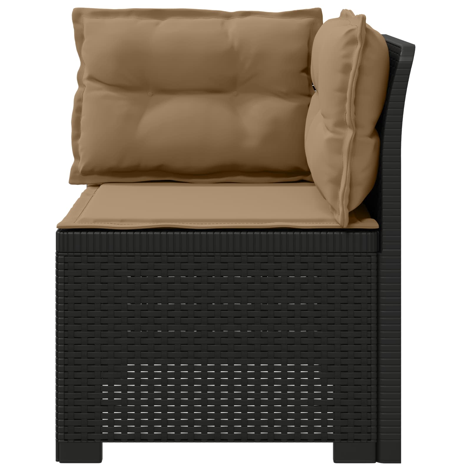 Eénpersoons Tuinbank met Kussens Rattan Look PP Antraciet is nu te koop bij PeponiXL, paradijselijk wonen!