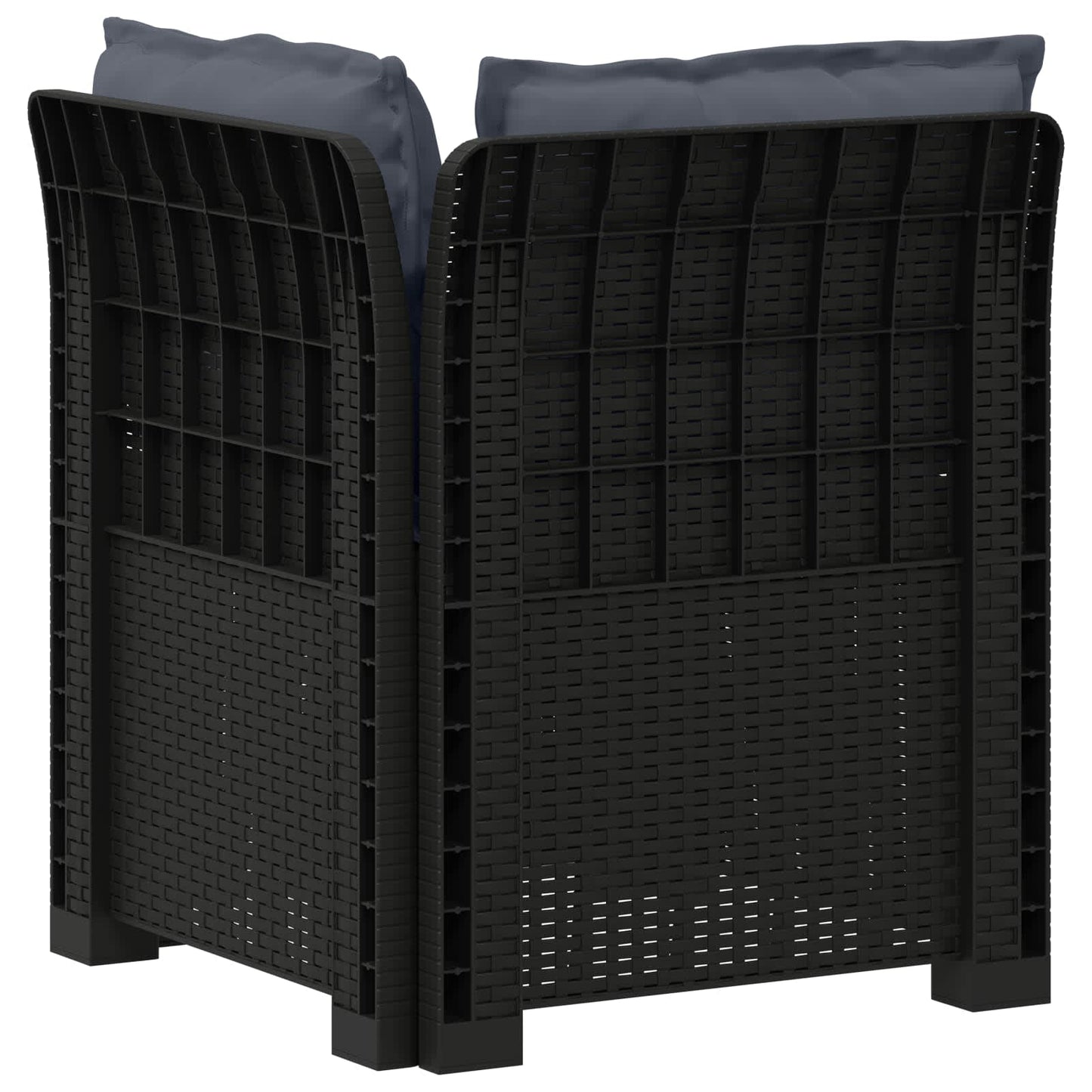Eénpersoons Tuinbank met Kussens Rattan Look PP Antraciet is nu te koop bij PeponiXL, paradijselijk wonen!