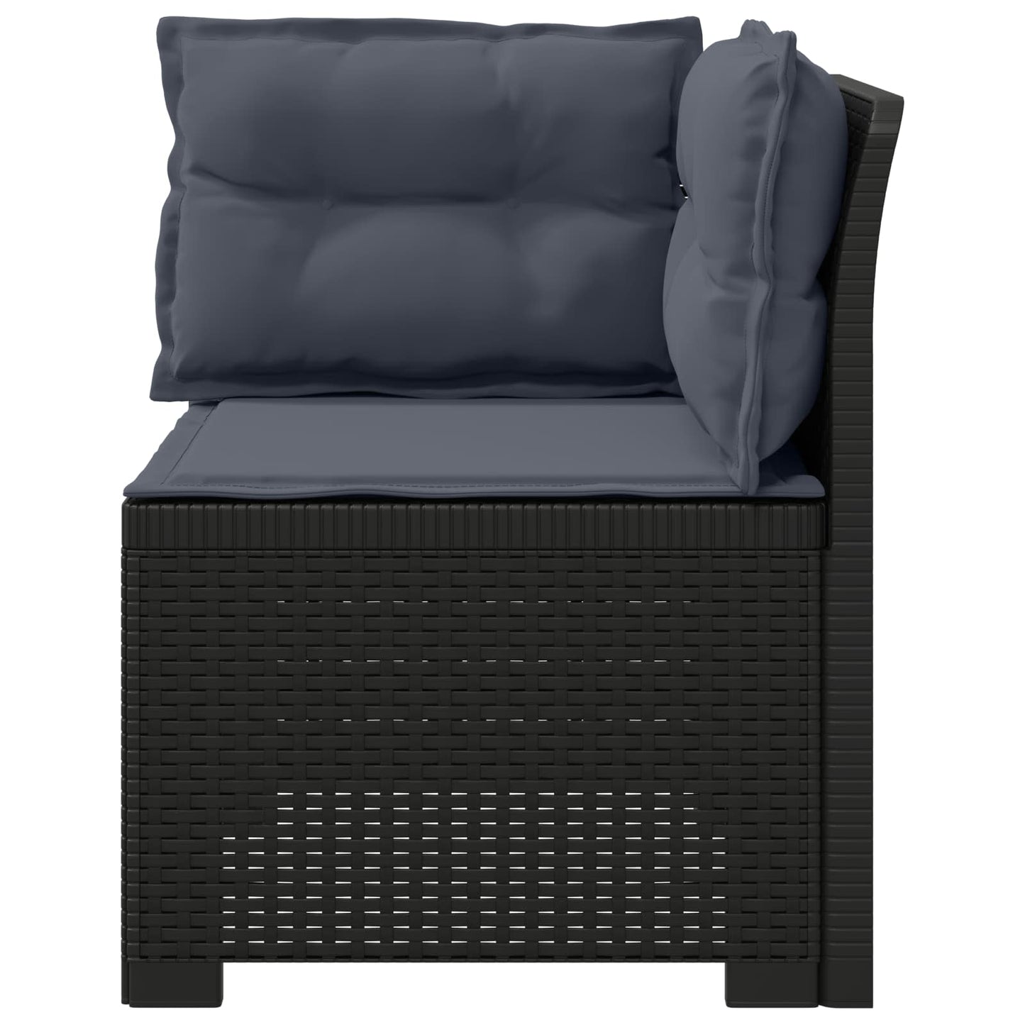 Eénpersoons Tuinbank met Kussens Rattan Look PP Antraciet is nu te koop bij PeponiXL, paradijselijk wonen!