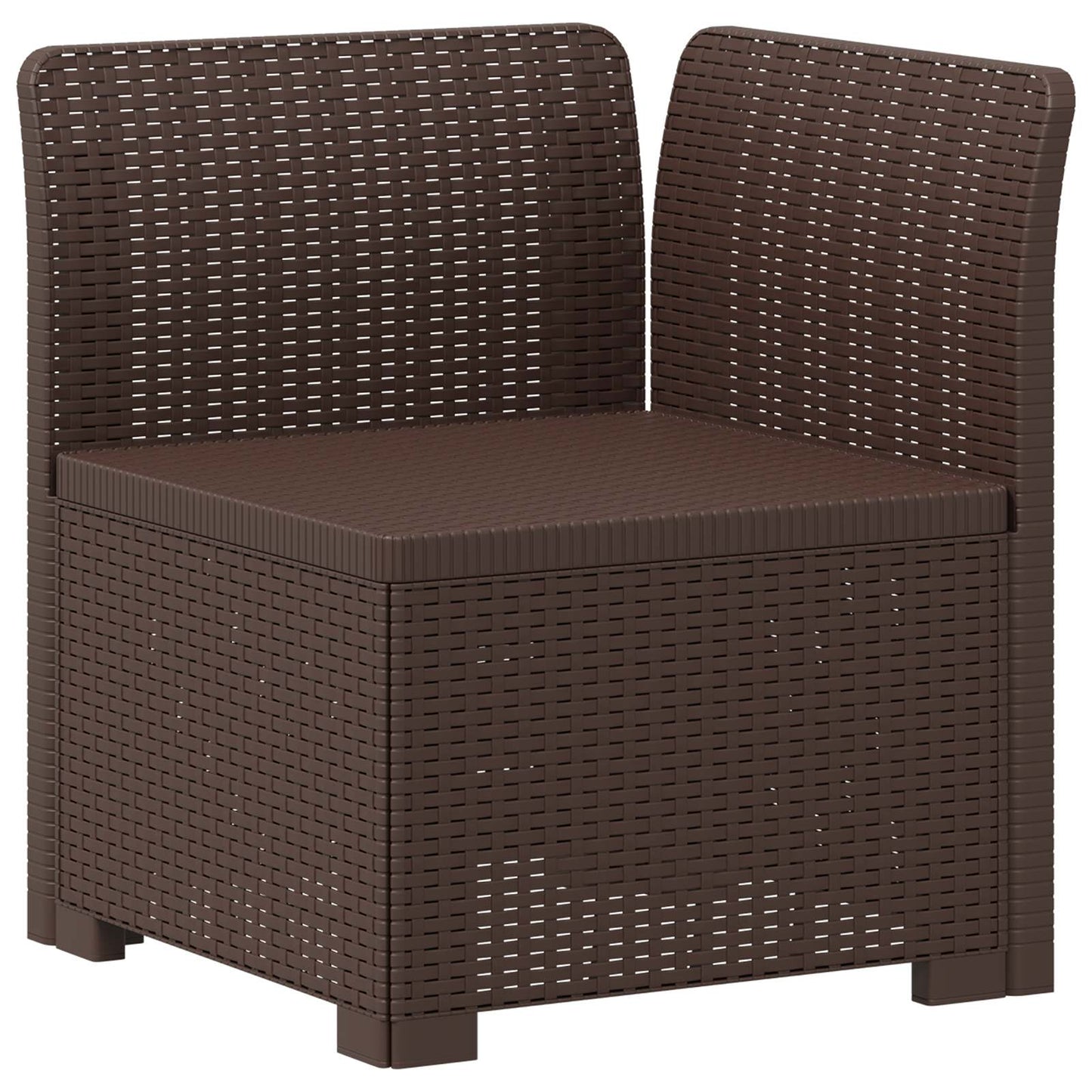 Eénpersoons Tuinbank met Kussens Rattan Look PP Bruin is nu te koop bij PeponiXL, paradijselijk wonen!
