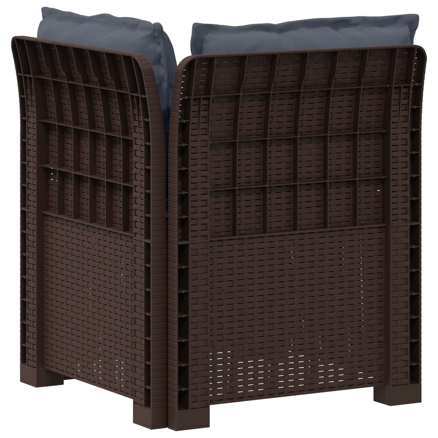 Eénpersoons Tuinbank met Kussens Rattan Look PP Bruin is nu te koop bij PeponiXL, paradijselijk wonen!