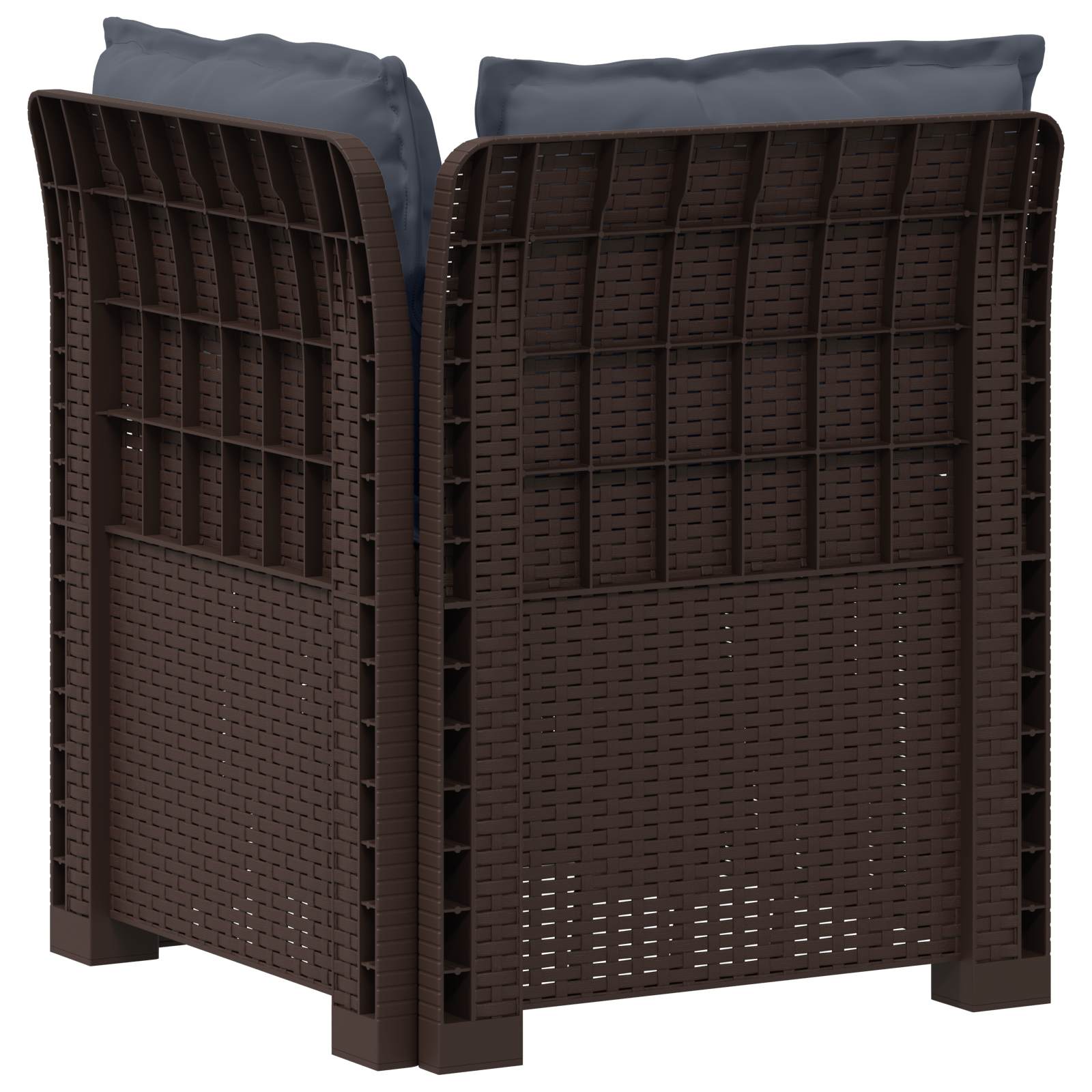 Eénpersoons Tuinbank met Kussens Rattan Look PP Bruin is nu te koop bij PeponiXL, paradijselijk wonen!