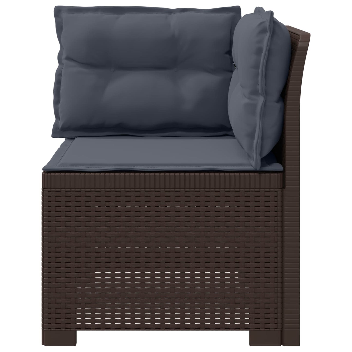 Eénpersoons Tuinbank met Kussens Rattan Look PP Bruin is nu te koop bij PeponiXL, paradijselijk wonen!
