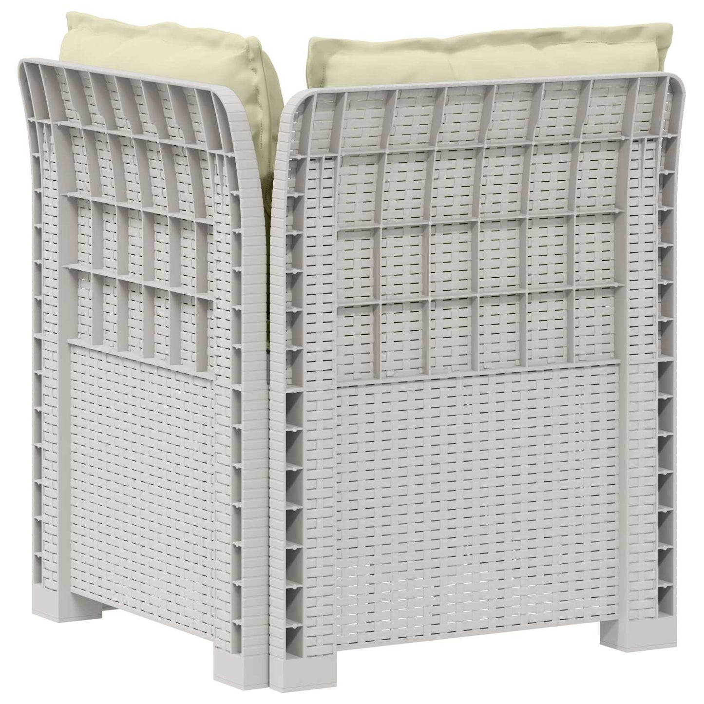 Eénpersoons Tuinbank met Kussens Rattan Look PP Wit is nu te koop bij PeponiXL, paradijselijk wonen!