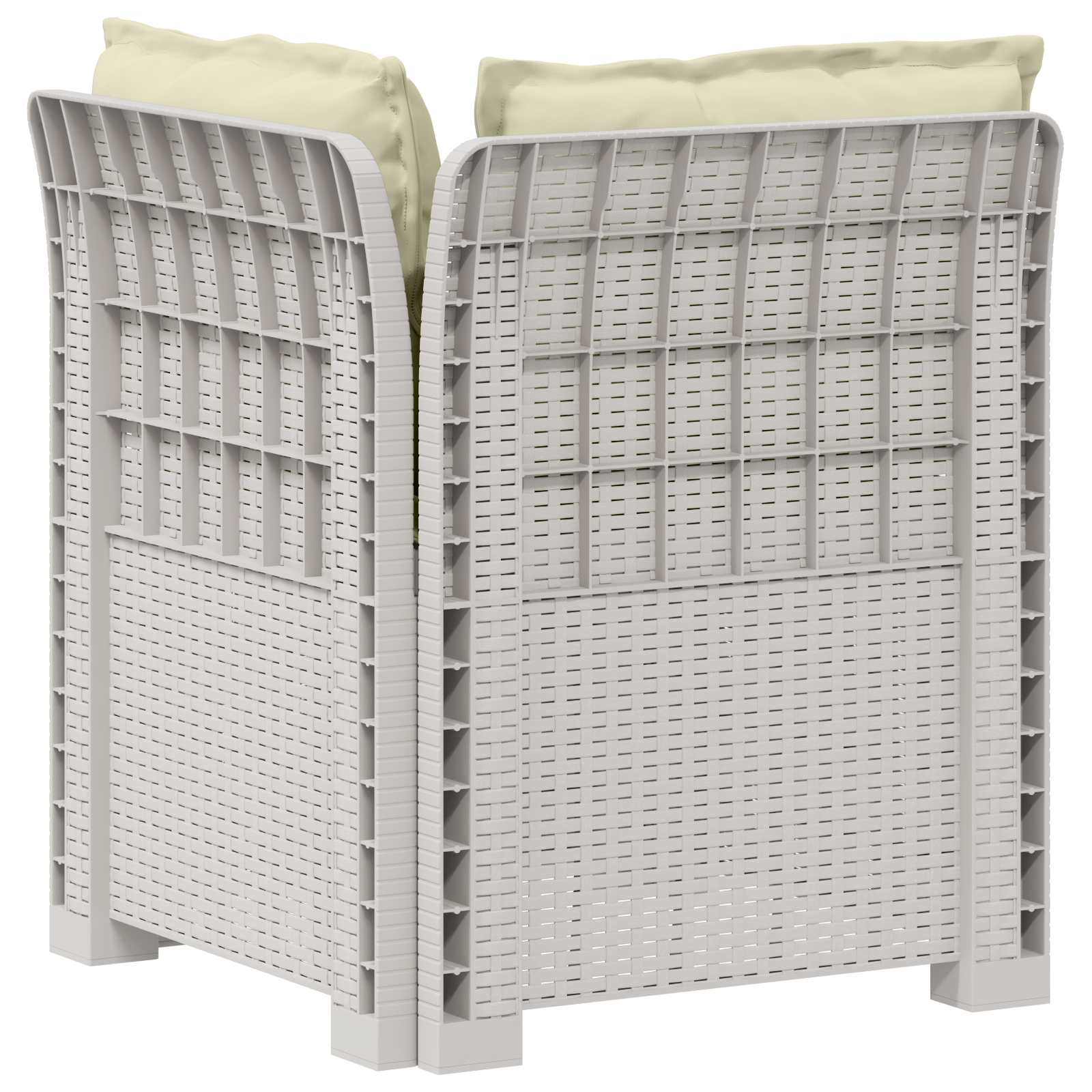 Eénpersoons Tuinbank met Kussens Rattan Look PP Wit is nu te koop bij PeponiXL, paradijselijk wonen!