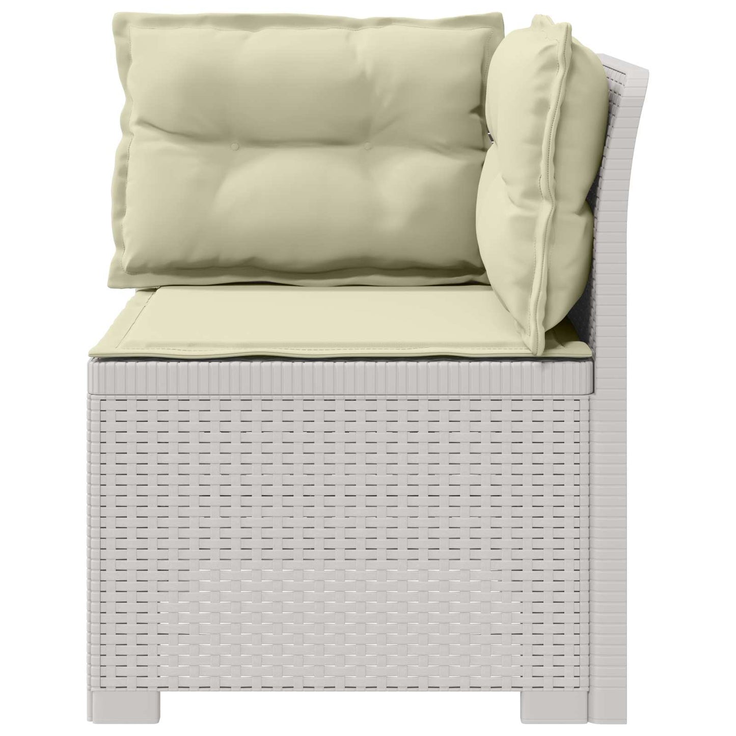 Eénpersoons Tuinbank met Kussens Rattan Look PP Wit is nu te koop bij PeponiXL, paradijselijk wonen!