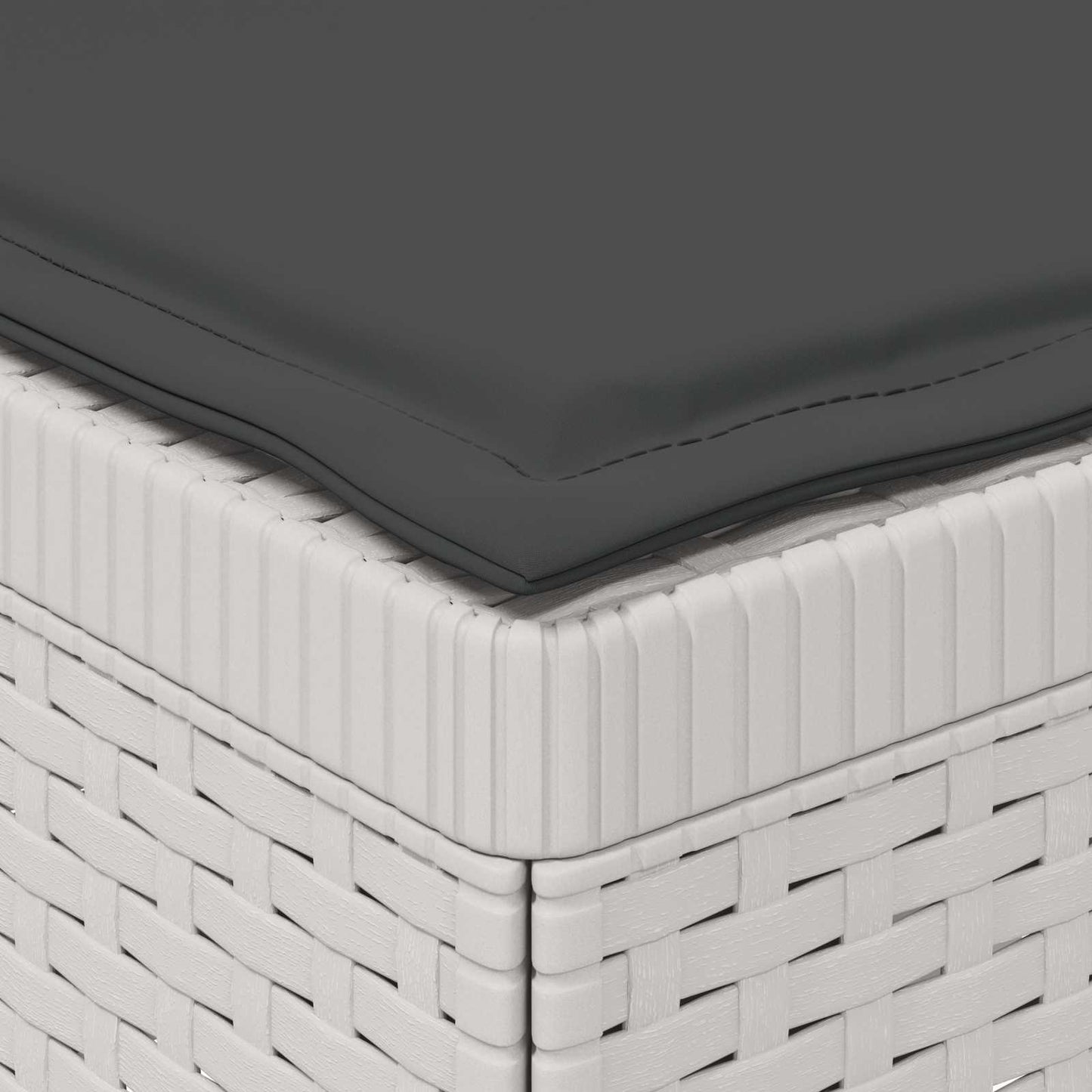 Eénpersoons Tuinbank met Kussens Rattan Look PP Wit is nu te koop bij PeponiXL, paradijselijk wonen!