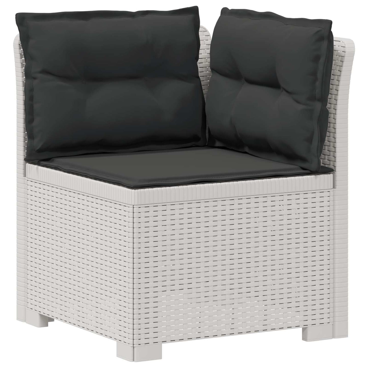 Eénpersoons Tuinbank met Kussens Rattan Look PP Wit is nu te koop bij PeponiXL, paradijselijk wonen!