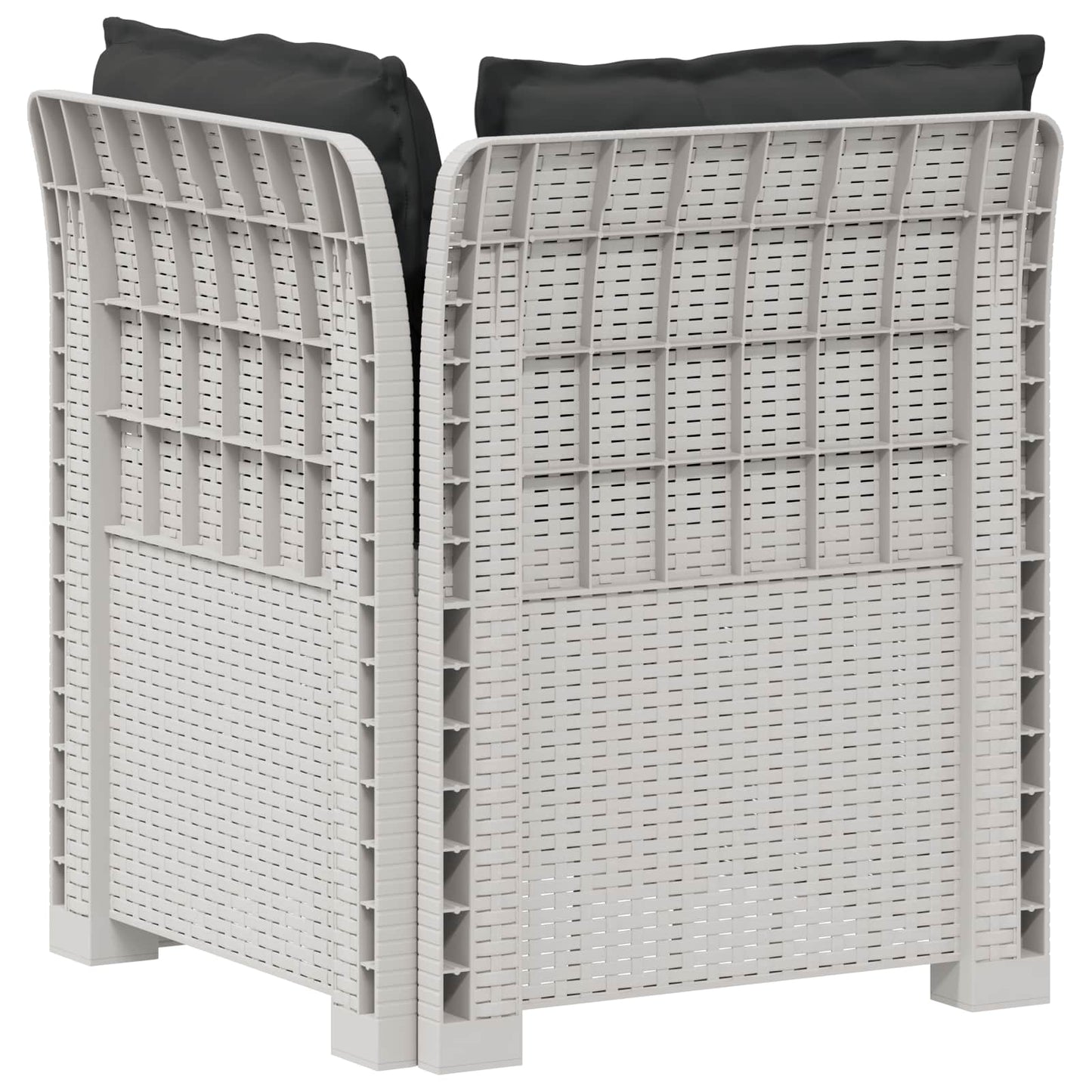 Eénpersoons Tuinbank met Kussens Rattan Look PP Wit is nu te koop bij PeponiXL, paradijselijk wonen!