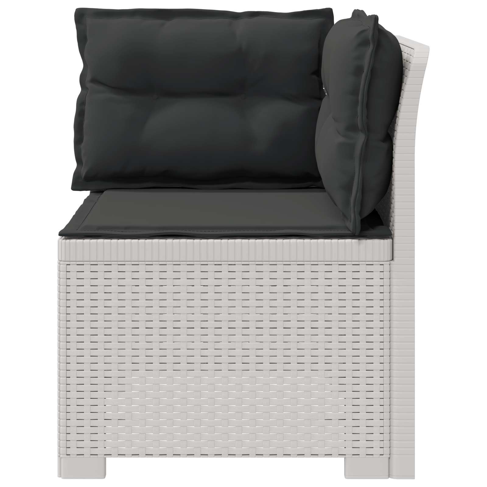 Eénpersoons Tuinbank met Kussens Rattan Look PP Wit is nu te koop bij PeponiXL, paradijselijk wonen!