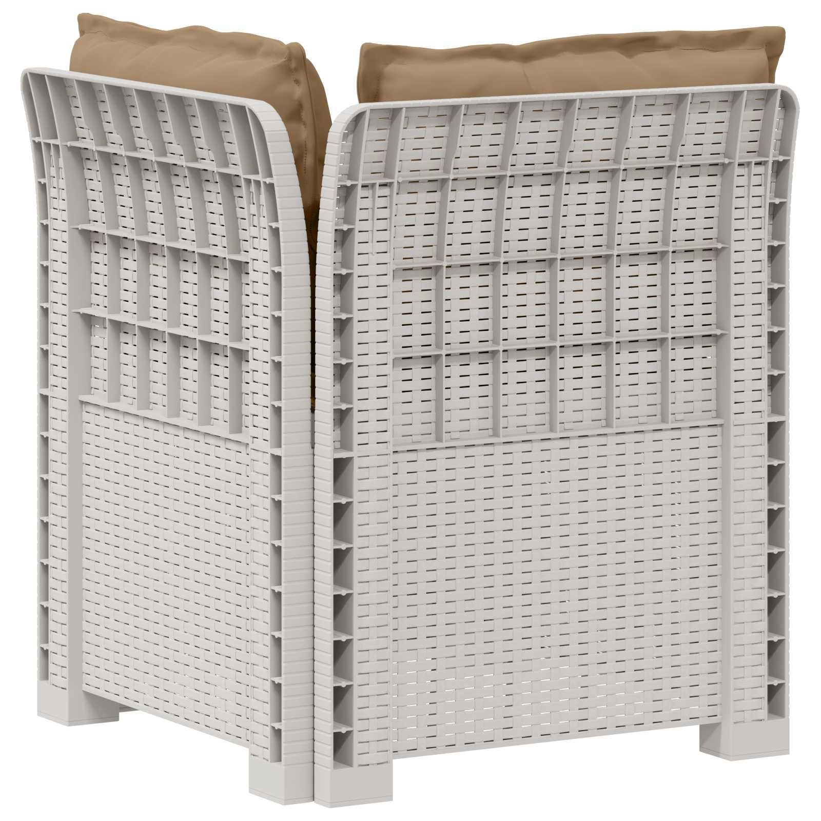 Eénpersoons Tuinbank met Kussens Rattan Look PP Wit is nu te koop bij PeponiXL, paradijselijk wonen!