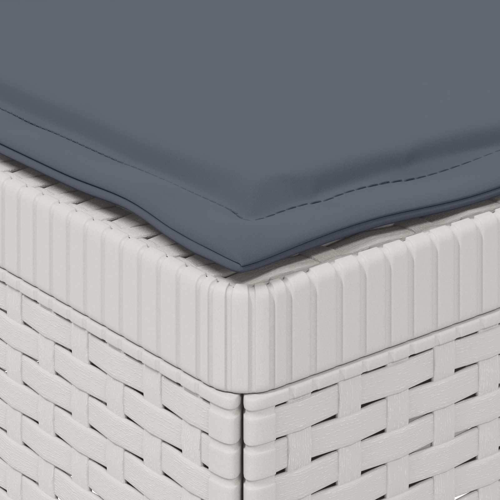 Eénpersoons Tuinbank met Kussens Rattan Look PP Wit is nu te koop bij PeponiXL, paradijselijk wonen!