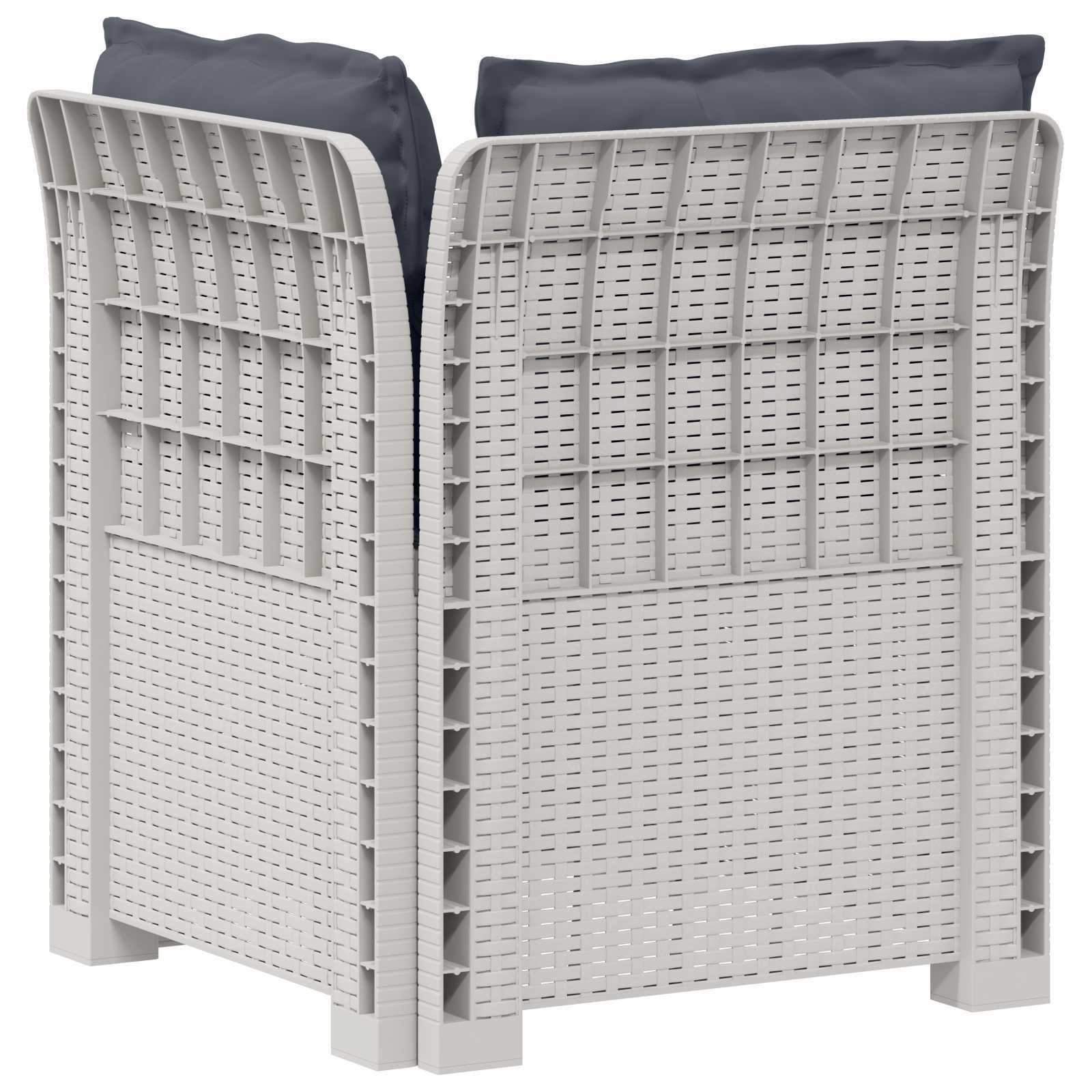 Eénpersoons Tuinbank met Kussens Rattan Look PP Wit is nu te koop bij PeponiXL, paradijselijk wonen!