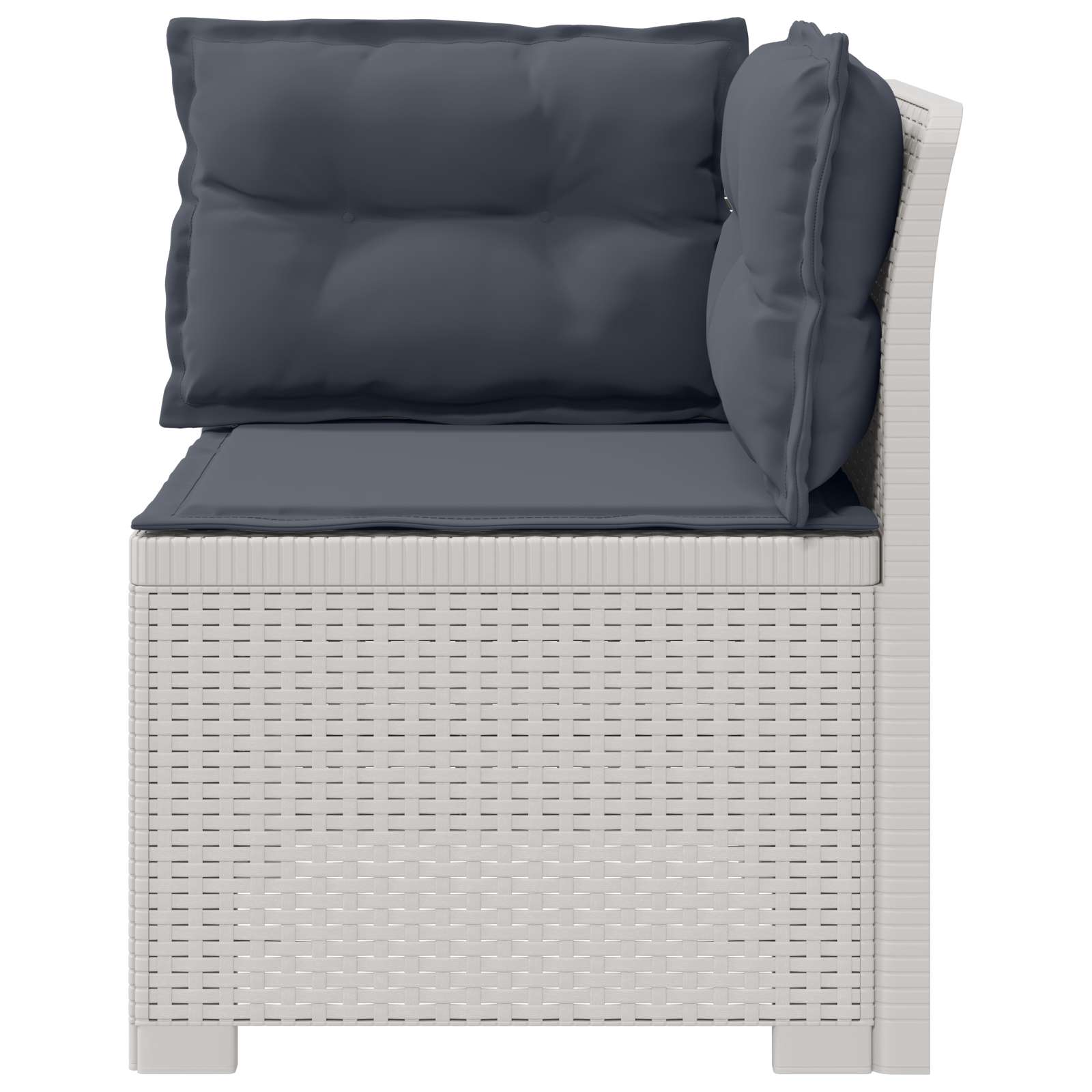 Eénpersoons Tuinbank met Kussens Rattan Look PP Wit is nu te koop bij PeponiXL, paradijselijk wonen!