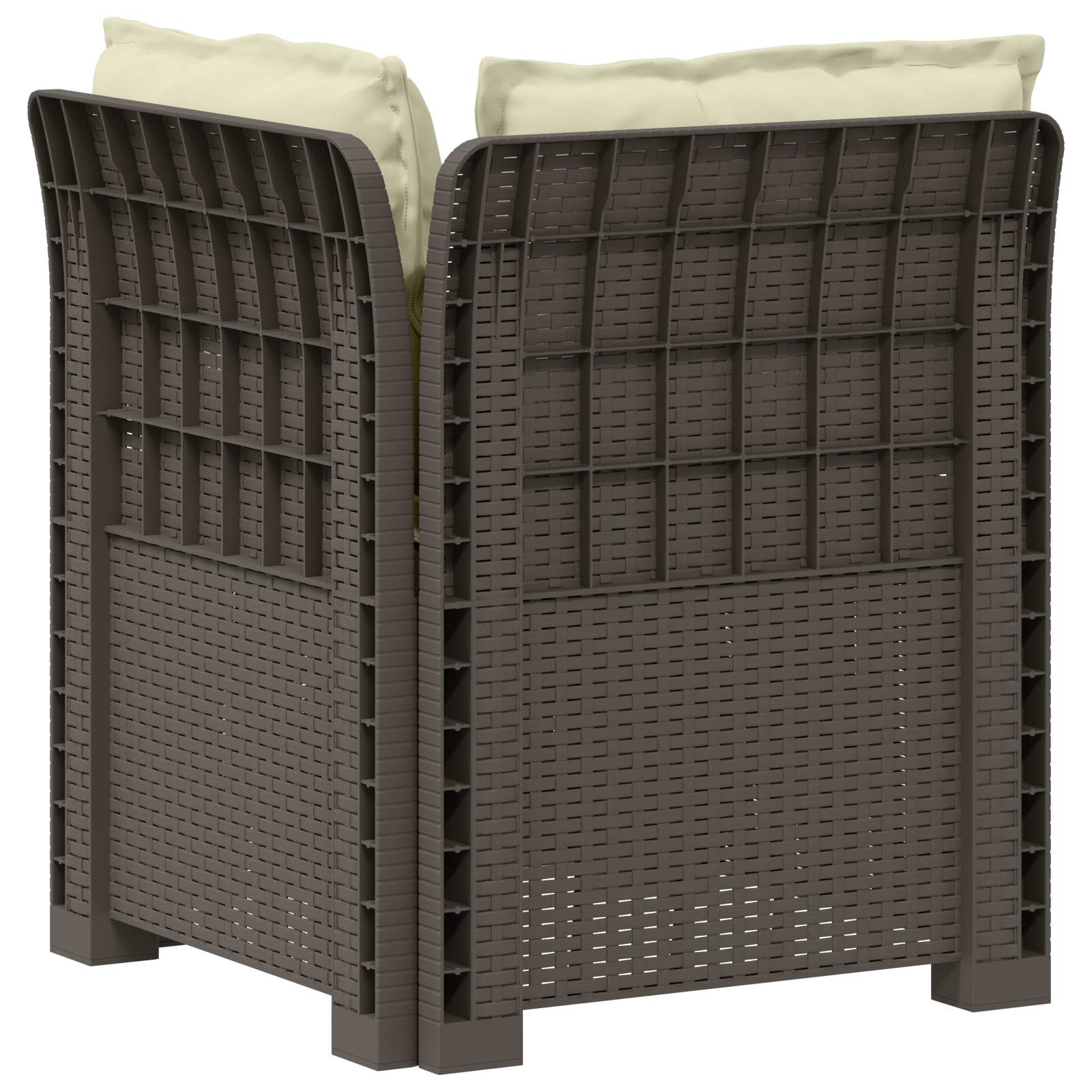 Eénpersoons Tuinbank met Kussens Rattan Look PP Lichtgrijs is nu te koop bij PeponiXL, paradijselijk wonen!