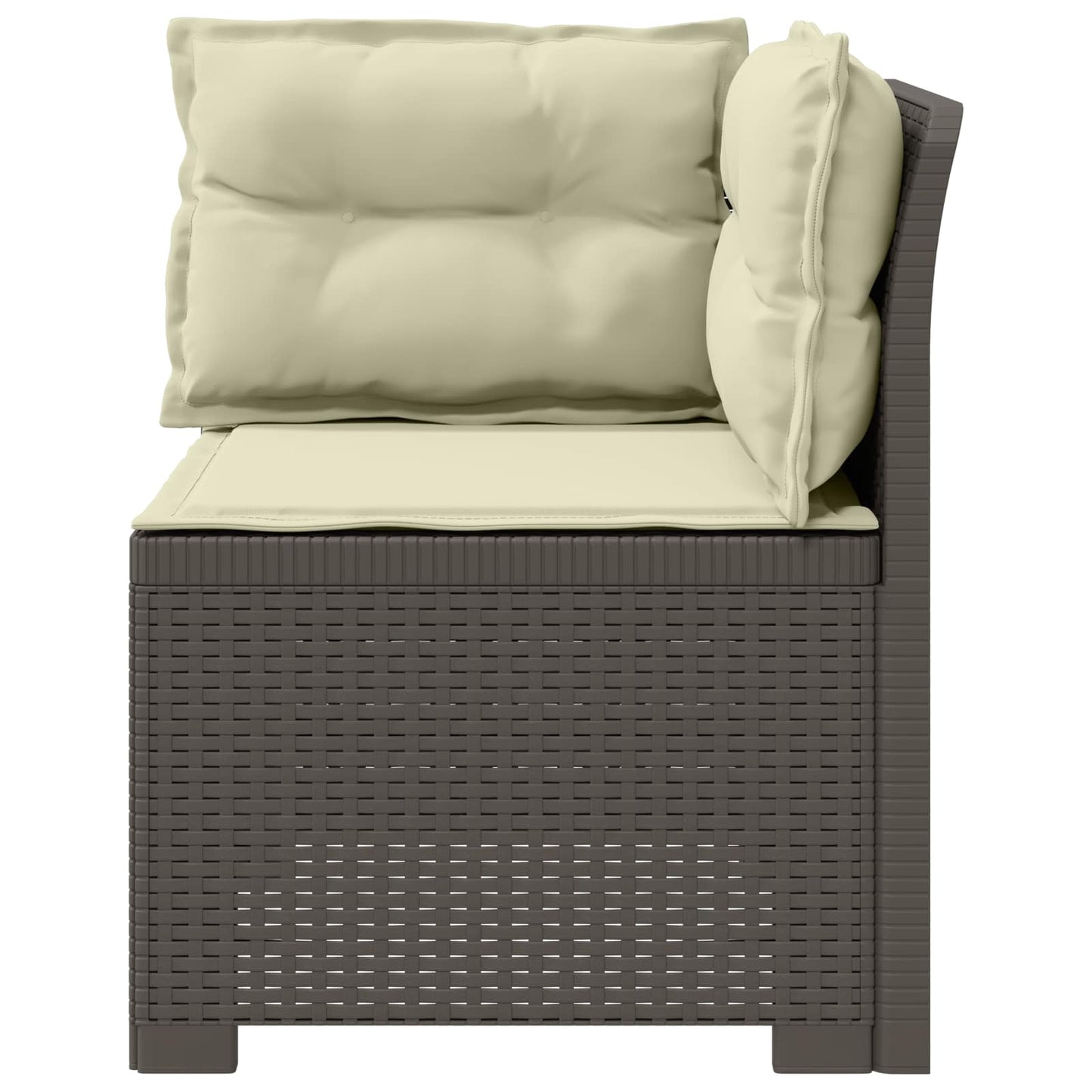 Eénpersoons Tuinbank met Kussens Rattan Look PP Lichtgrijs is nu te koop bij PeponiXL, paradijselijk wonen!