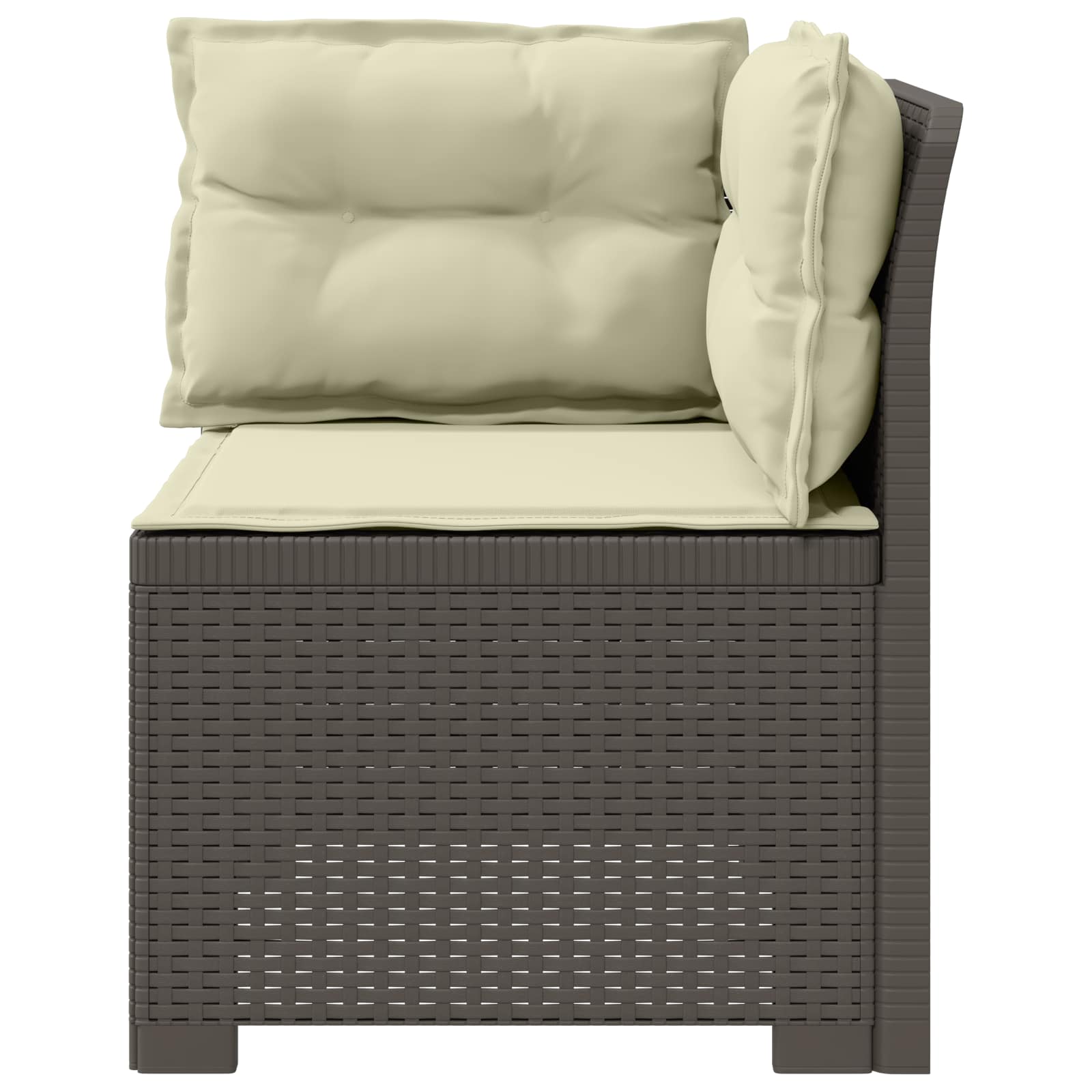 Eénpersoons Tuinbank met Kussens Rattan Look PP Lichtgrijs is nu te koop bij PeponiXL, paradijselijk wonen!