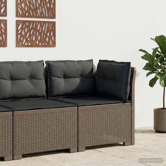 Eénpersoons Tuinbank met Kussens Rattan Look PP Lichtgrijs is nu te koop bij PeponiXL, paradijselijk wonen!
