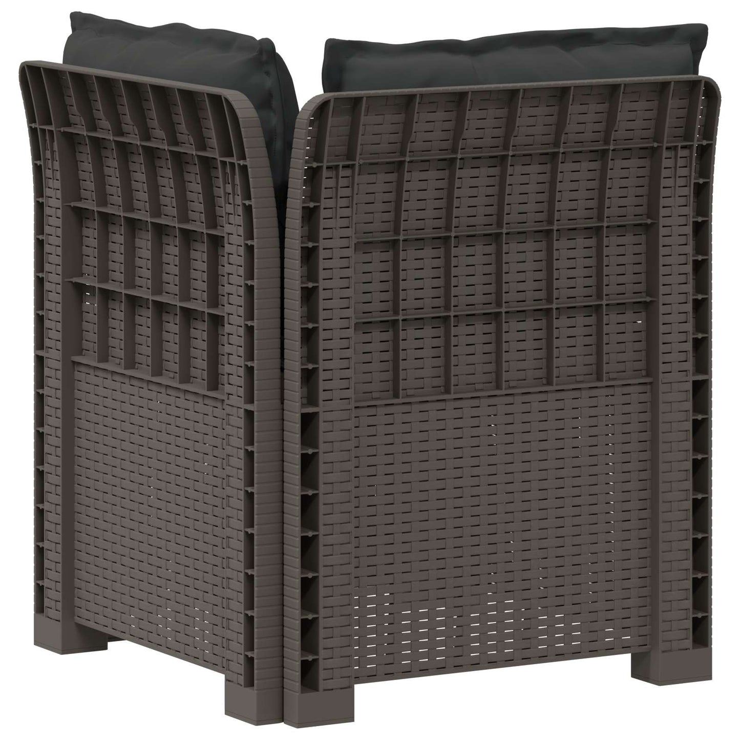 Eénpersoons Tuinbank met Kussens Rattan Look PP Lichtgrijs is nu te koop bij PeponiXL, paradijselijk wonen!