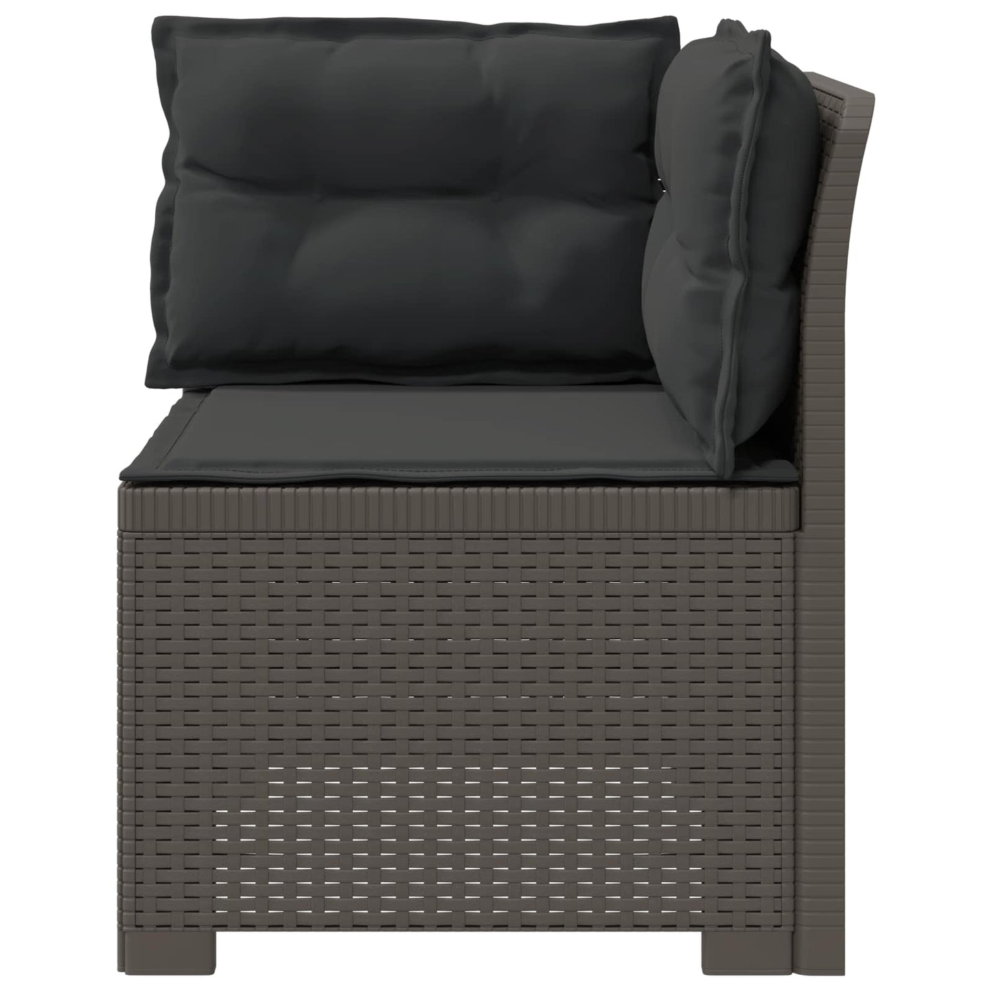 Eénpersoons Tuinbank met Kussens Rattan Look PP Lichtgrijs is nu te koop bij PeponiXL, paradijselijk wonen!